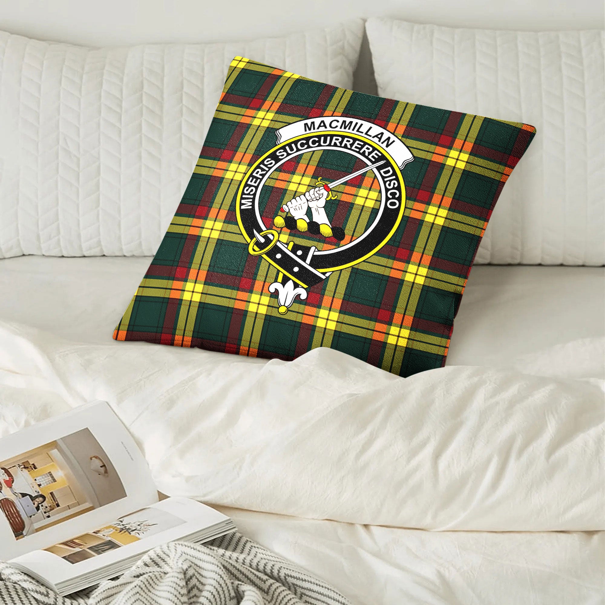 MacMillan Old Modern Tartan Crest Pillow Cover