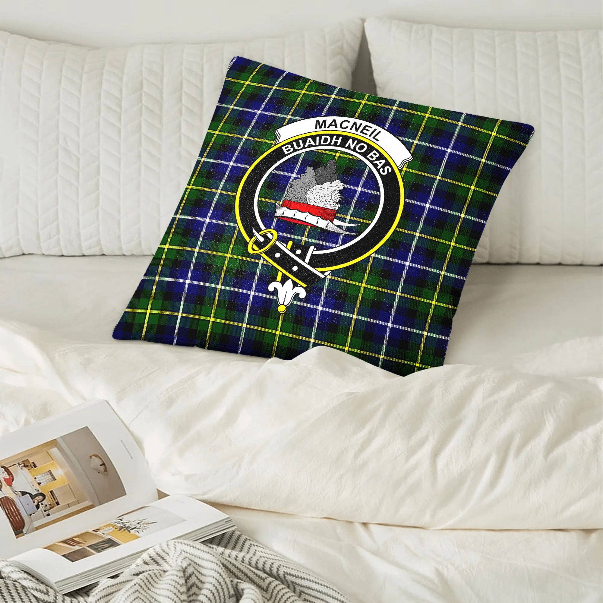 MacNeil of Barra Modern Tartan Crest Pillow Cover