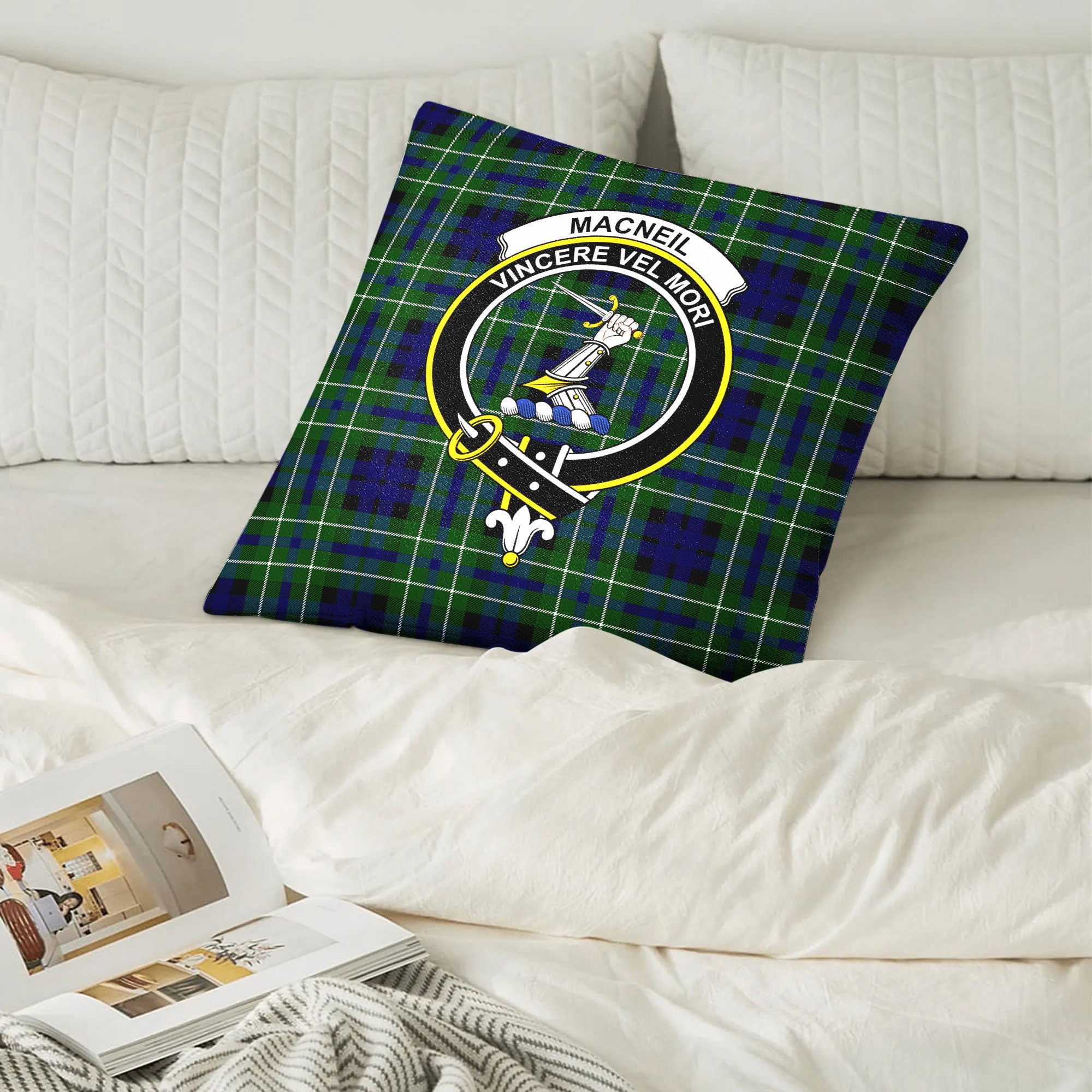 MacNeil of Colonsay Modern Tartan Crest Pillow Cover