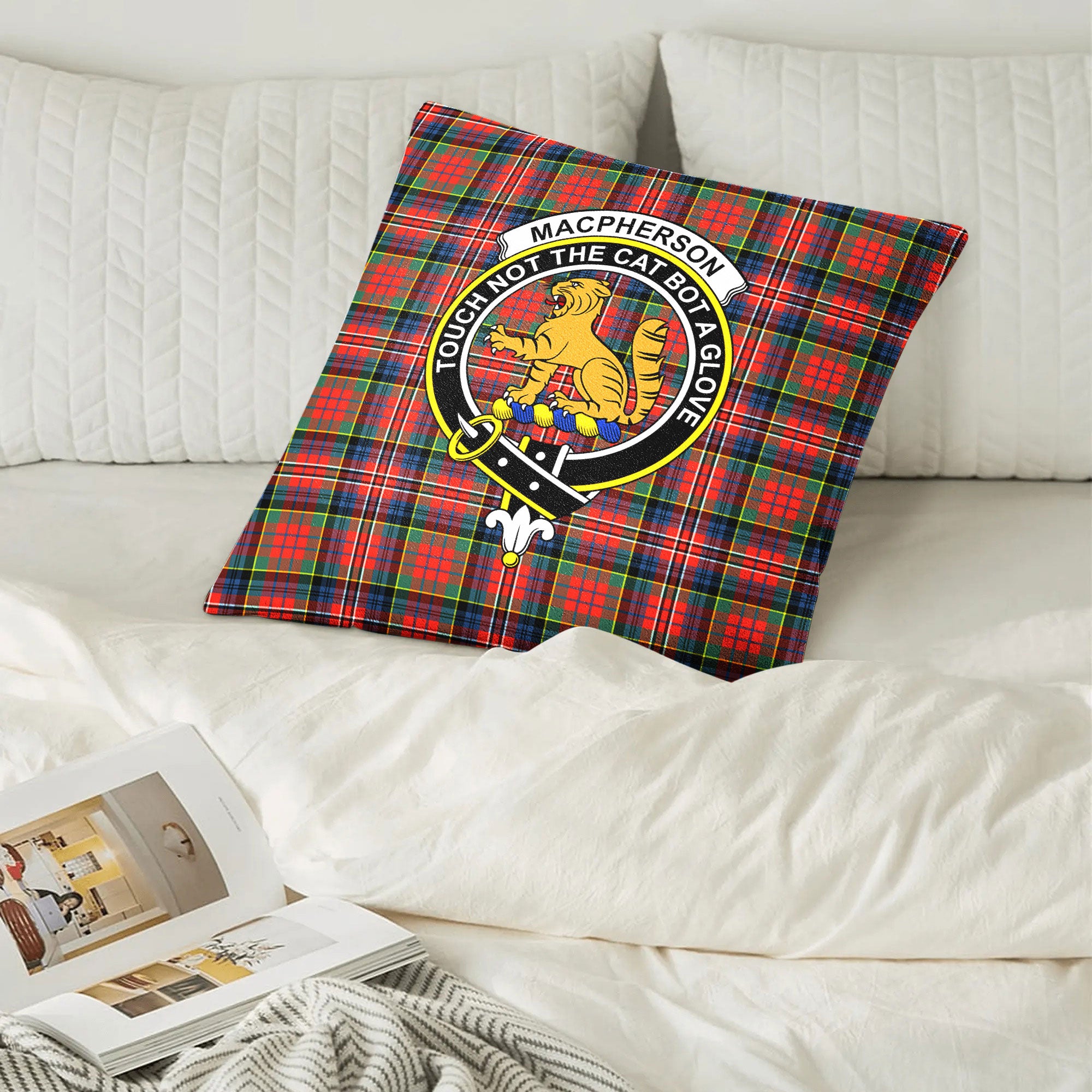 MacPherson Ancient Tartan Crest Pillow Cover