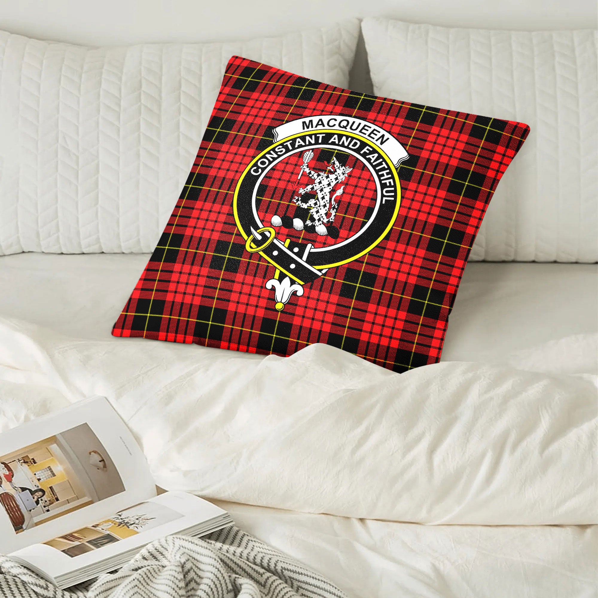 MacQueen Modern Tartan Crest Pillow Cover