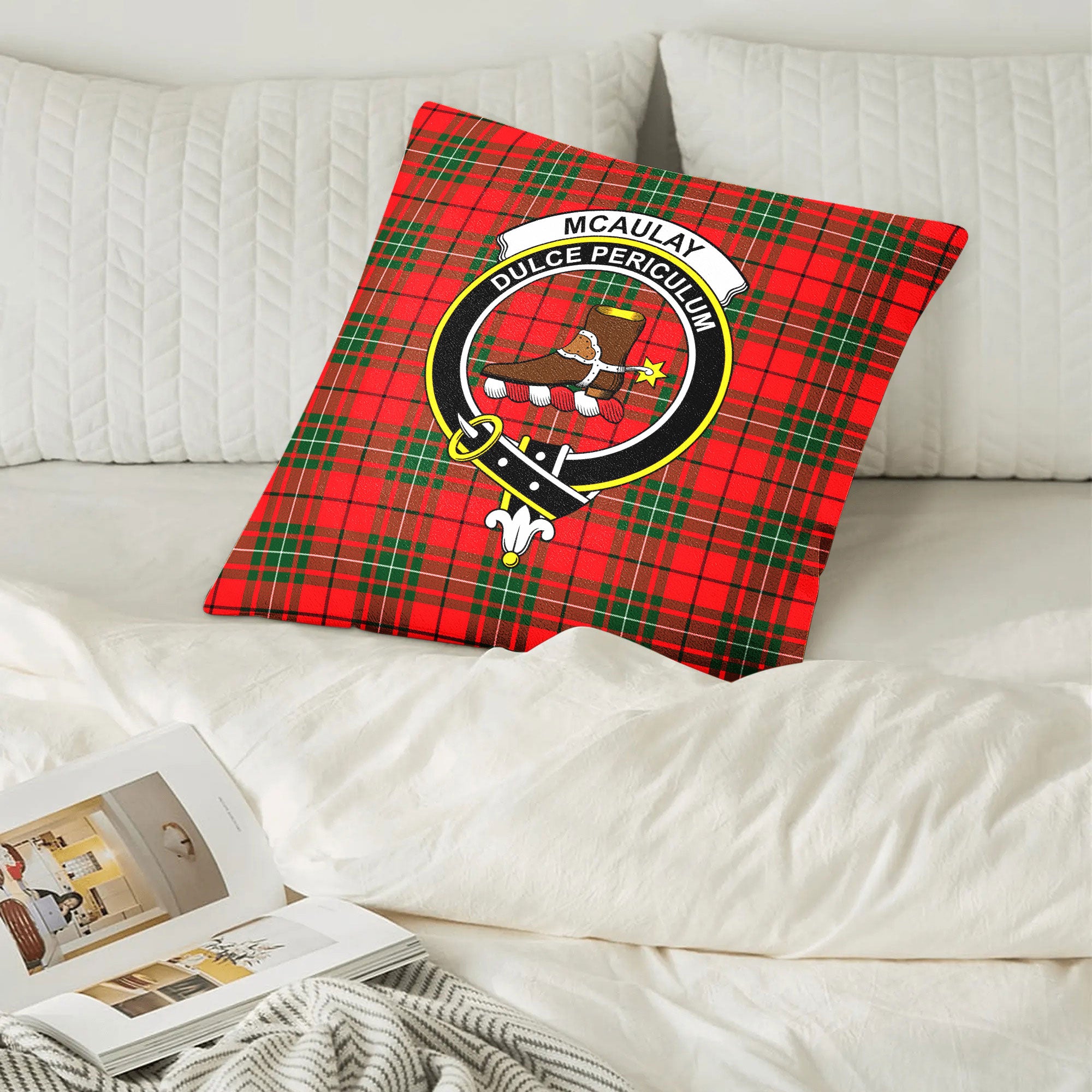 McAulay Modern Tartan Crest Pillow Cover