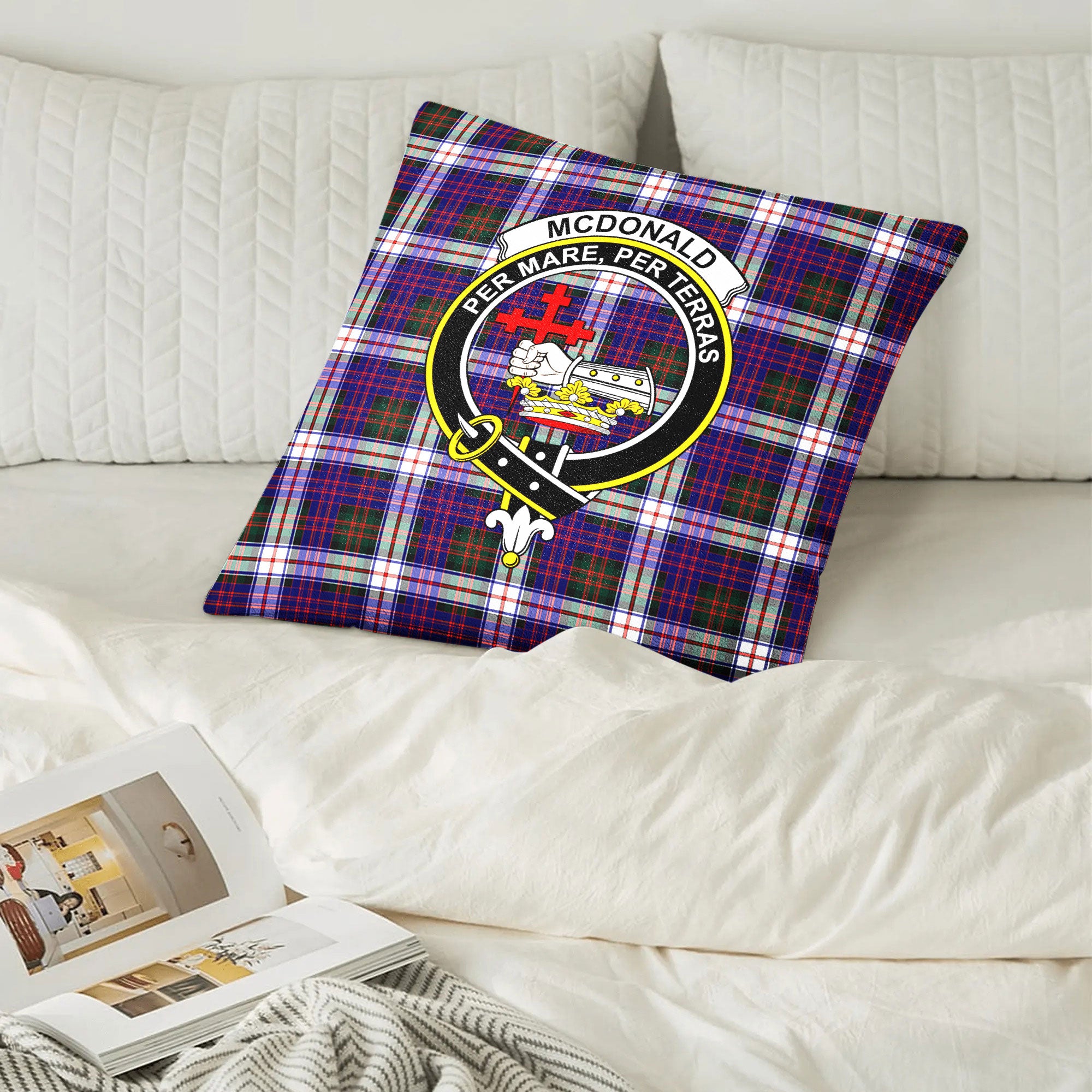 McDonald Dress Modern Tartan Crest Pillow Cover