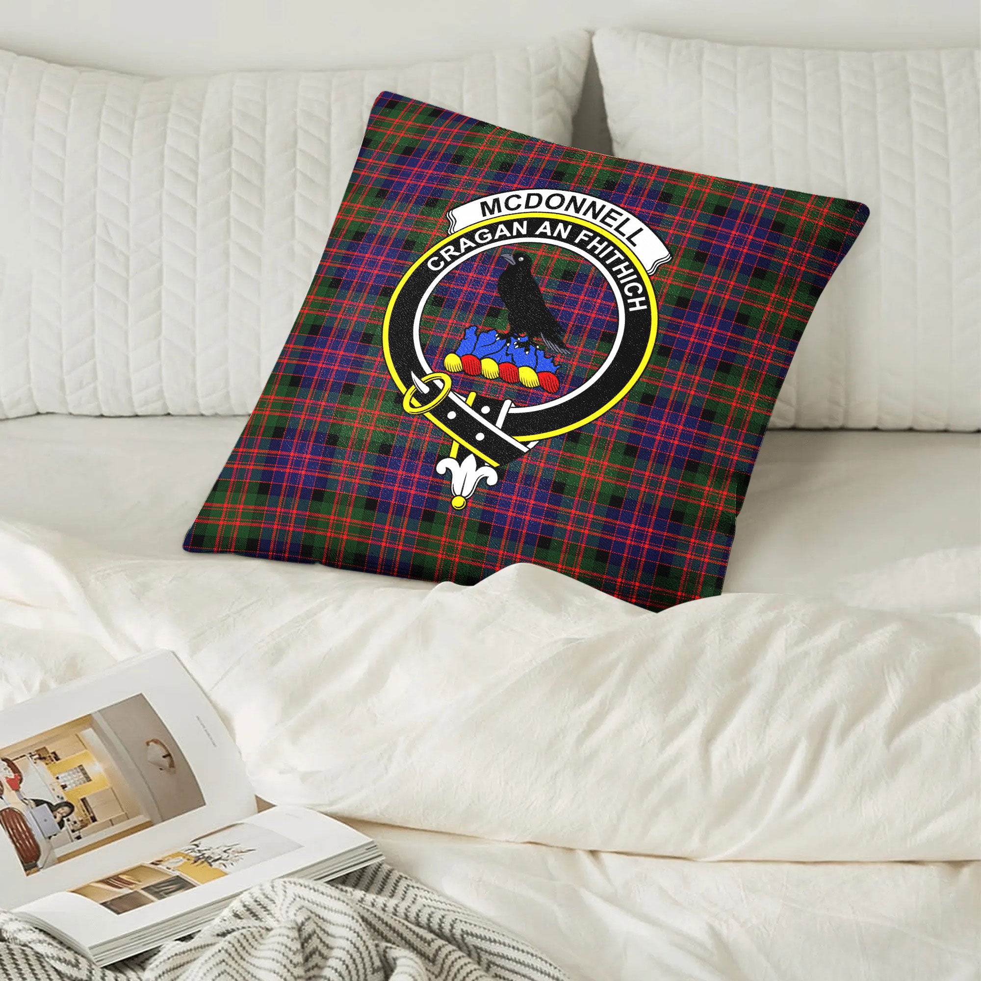 McDonnell of Glengarry Modern Tartan Crest Pillow Cover