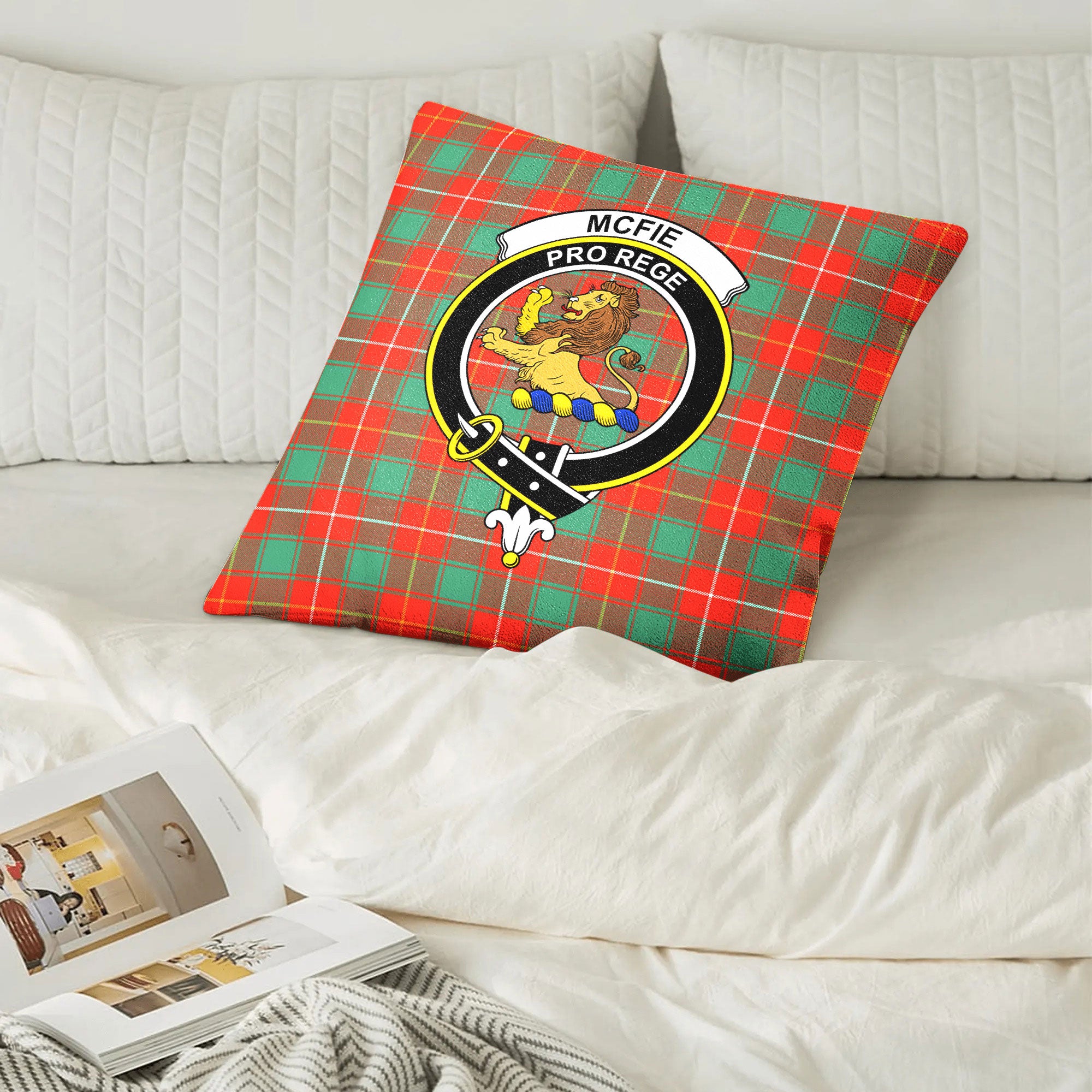 McFie Ancient Tartan Crest Pillow Cover