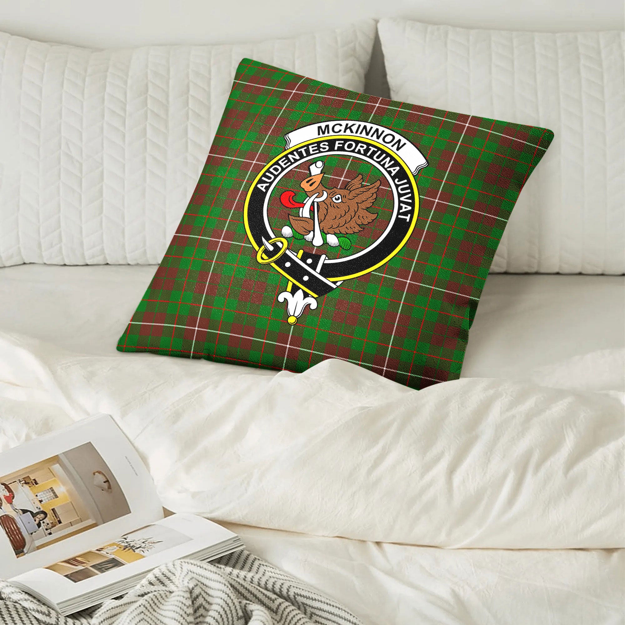 McKinnon Hunting Modern Tartan Crest Pillow Cover