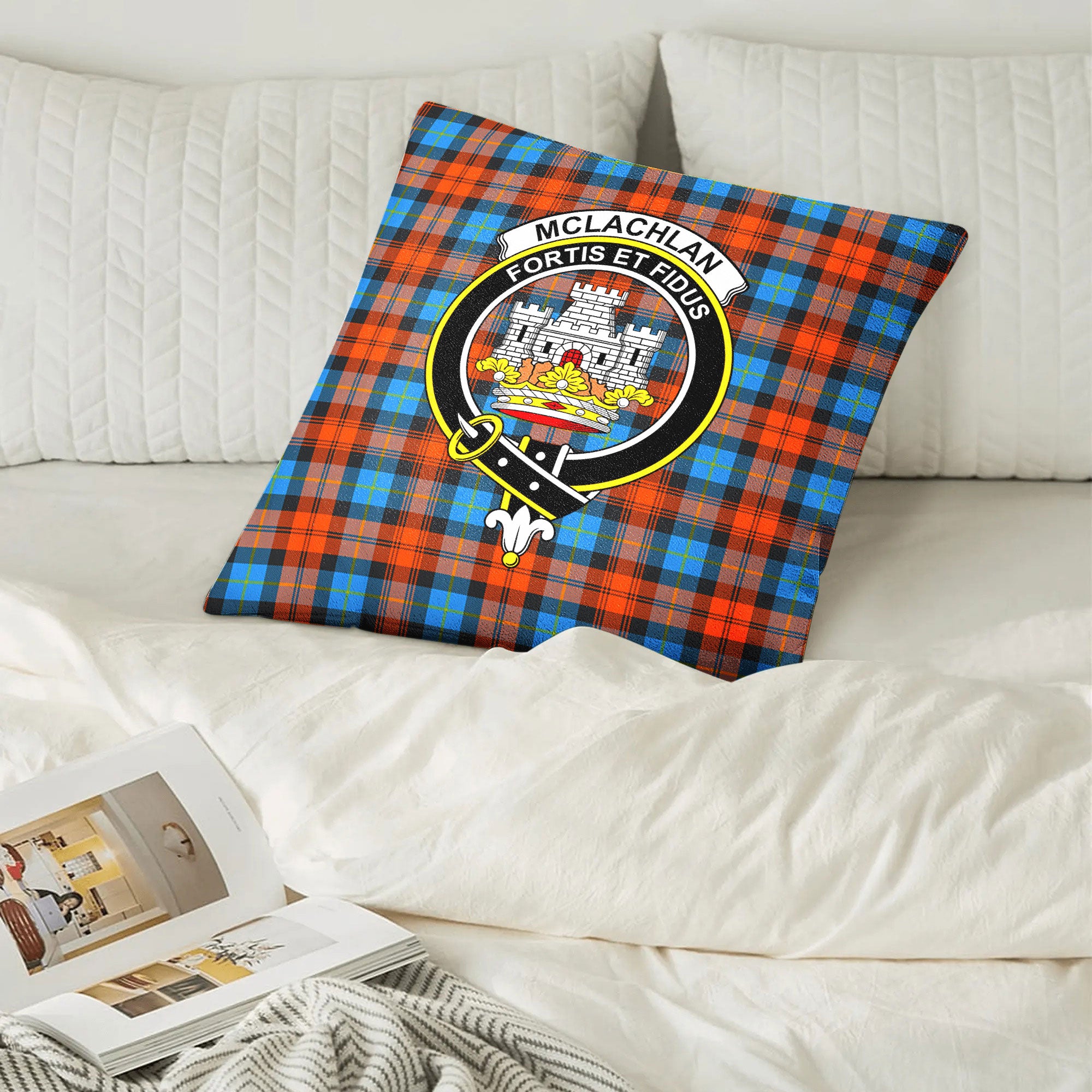 McLachlan Ancient Tartan Crest Pillow Cover