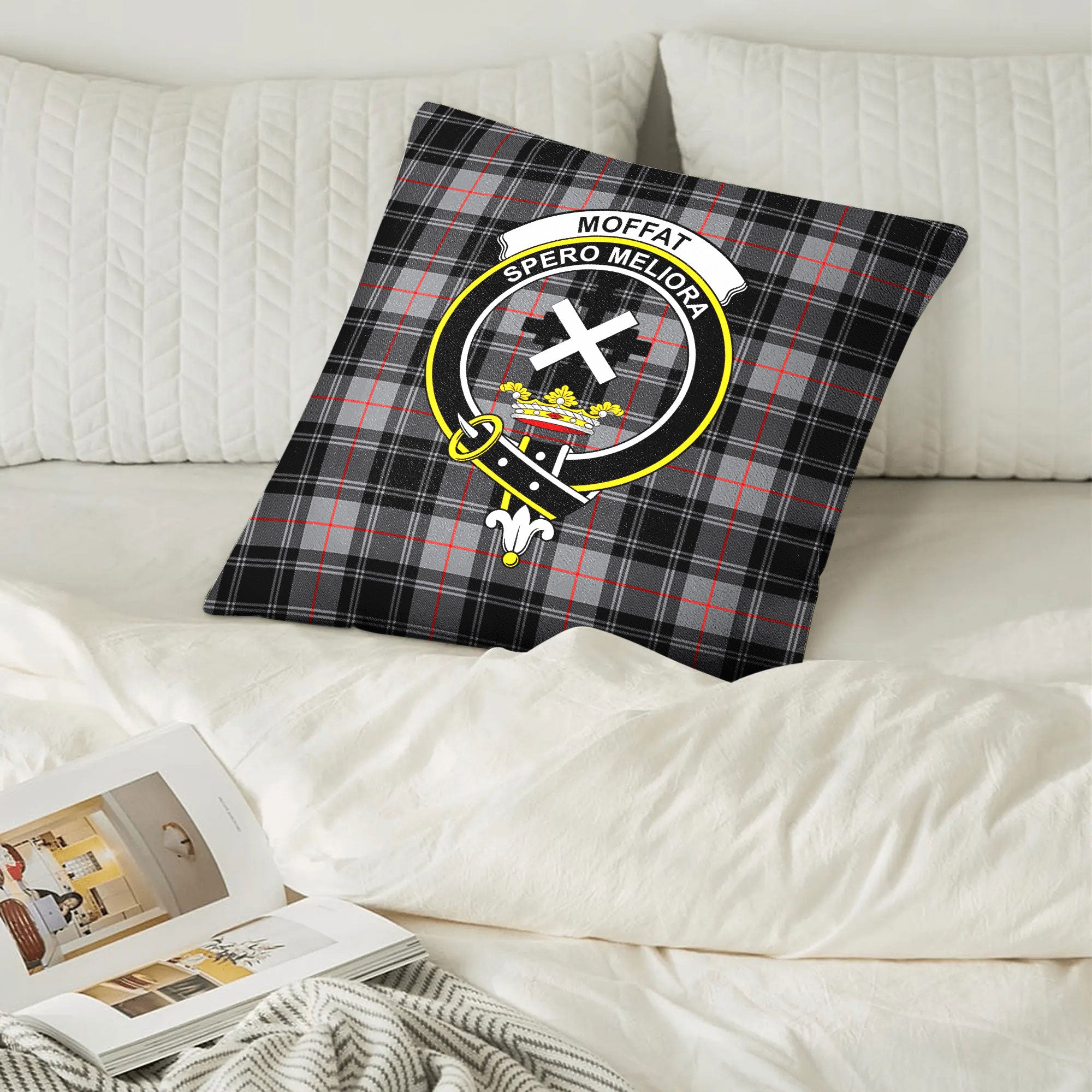 Moffat Modern Tartan Crest Pillow Cover