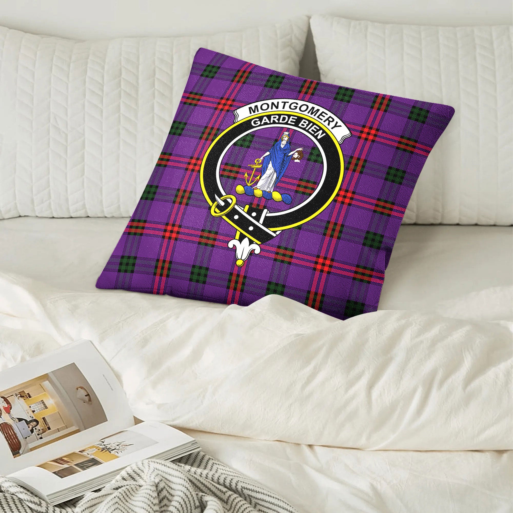 Montgomery Modern Tartan Crest Pillow Cover