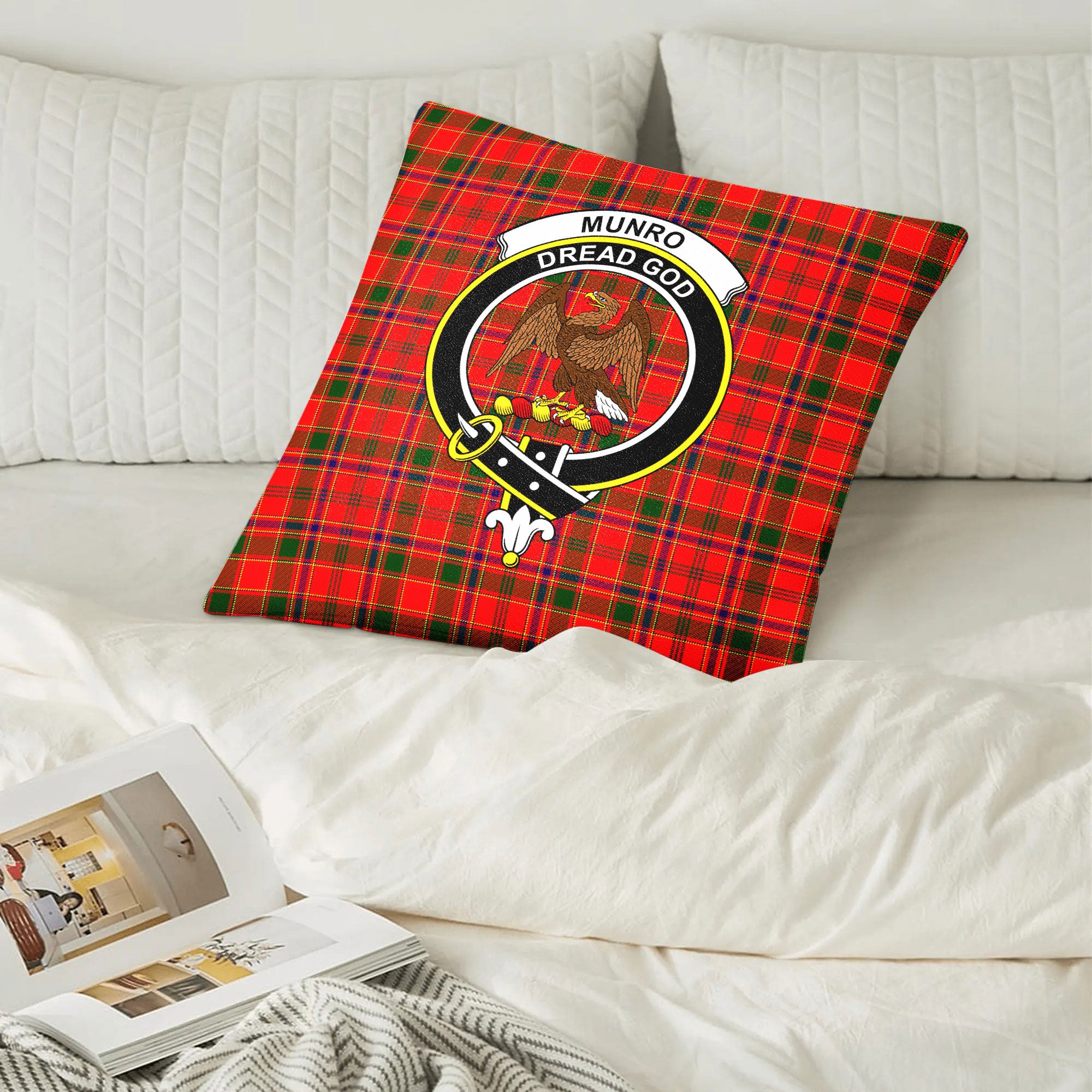 Munro Modern Tartan Crest Pillow Cover