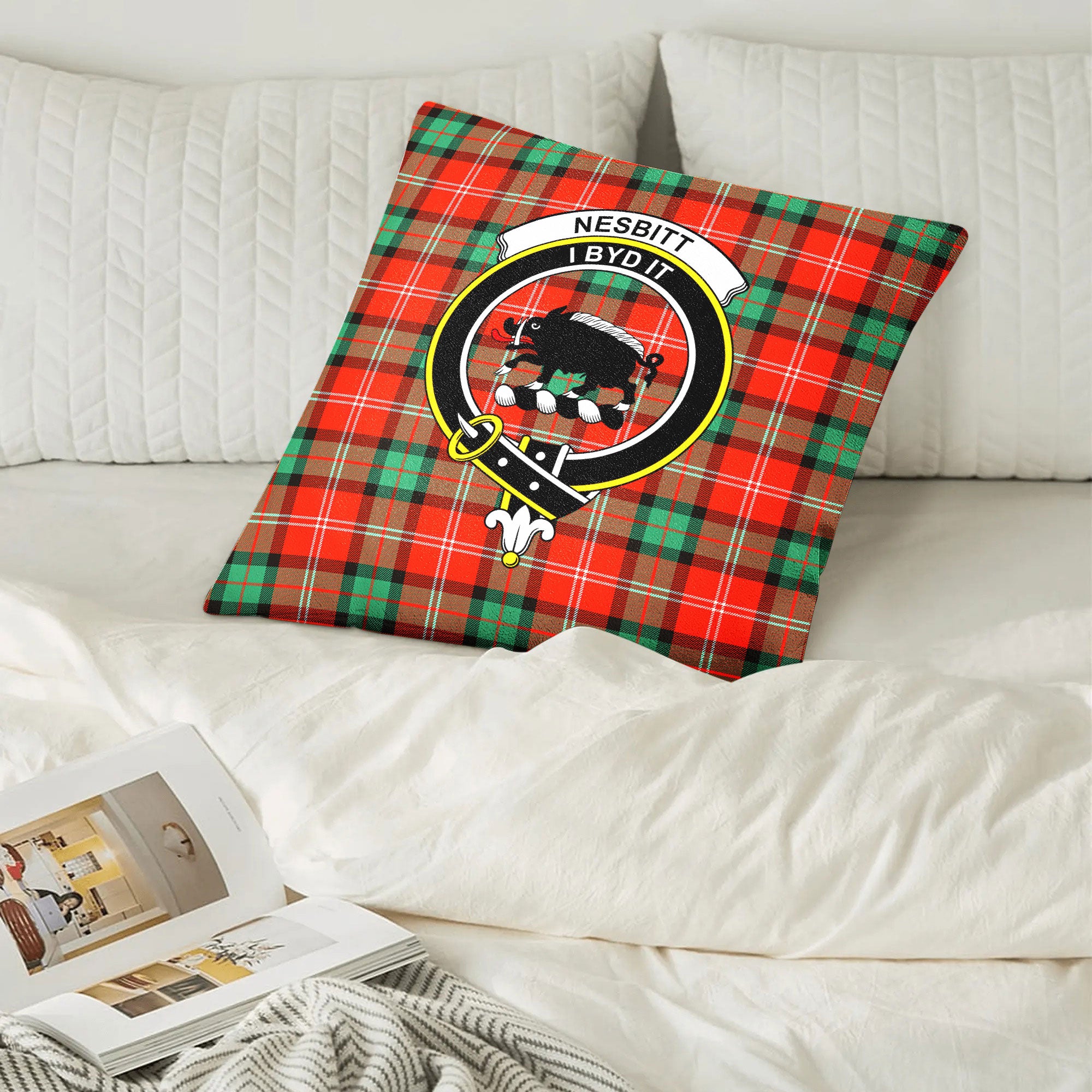 Nesbitt Ancient Tartan Crest Pillow Cover