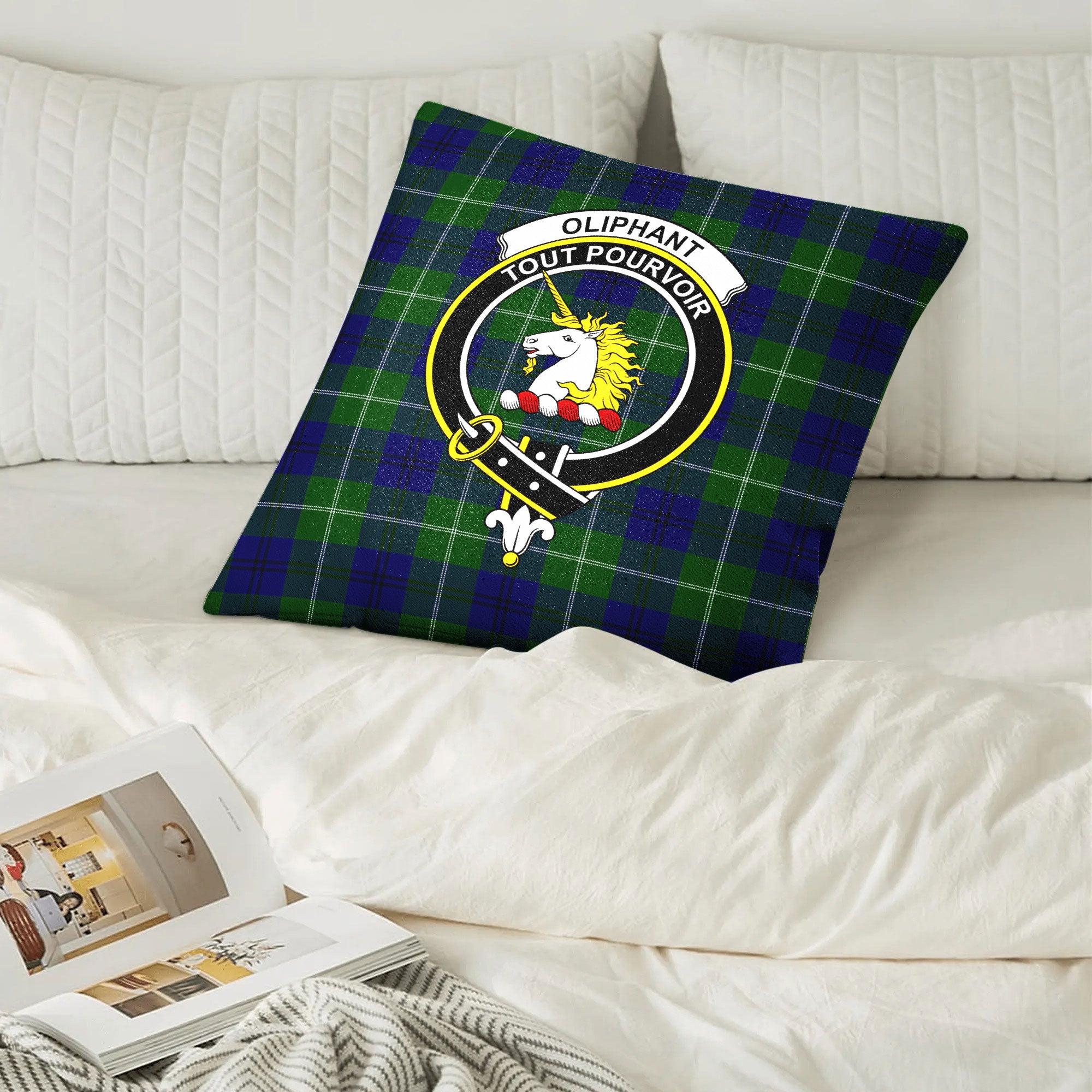 Oliphant Modern Tartan Crest Pillow Cover