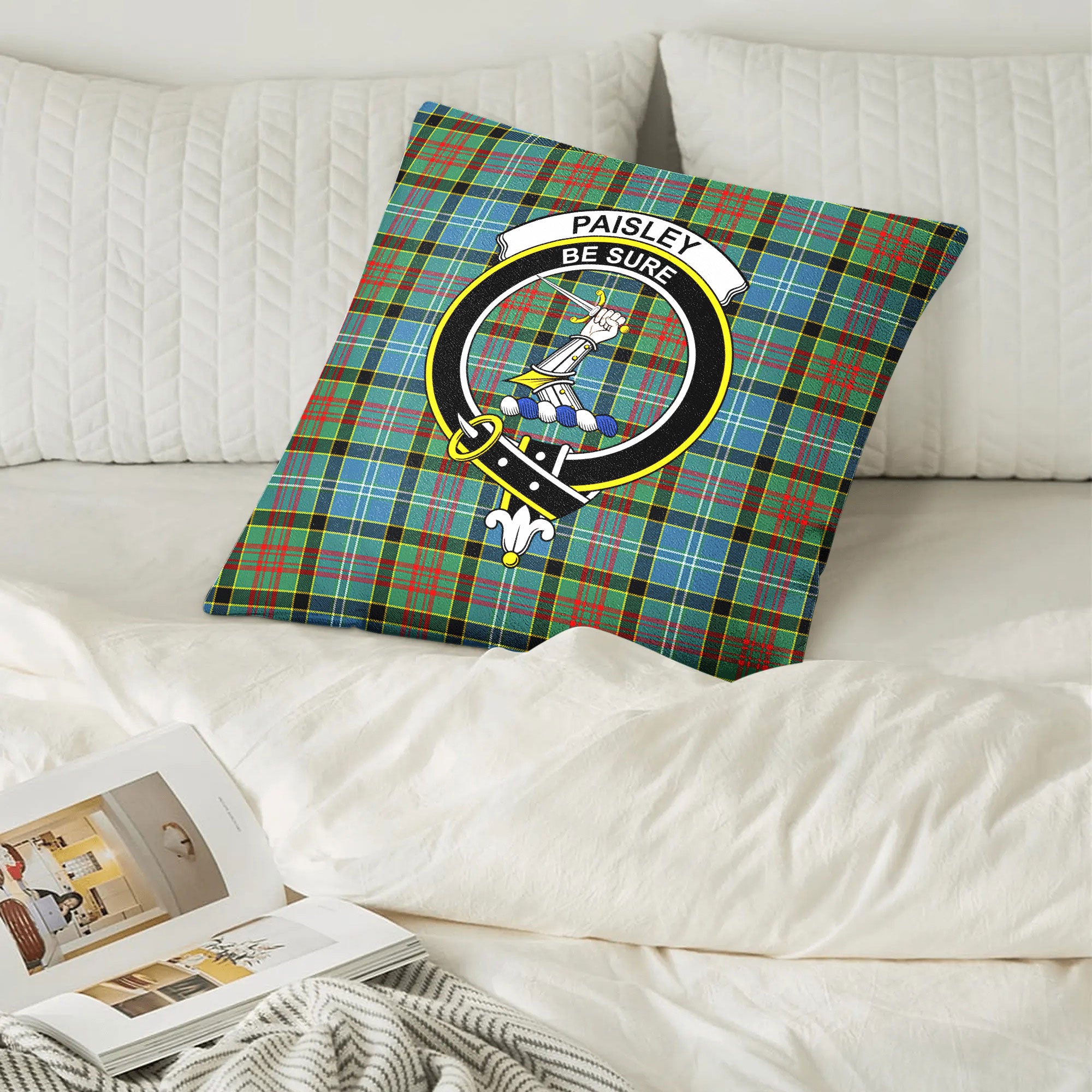 Paisley District Tartan Crest Pillow Cover