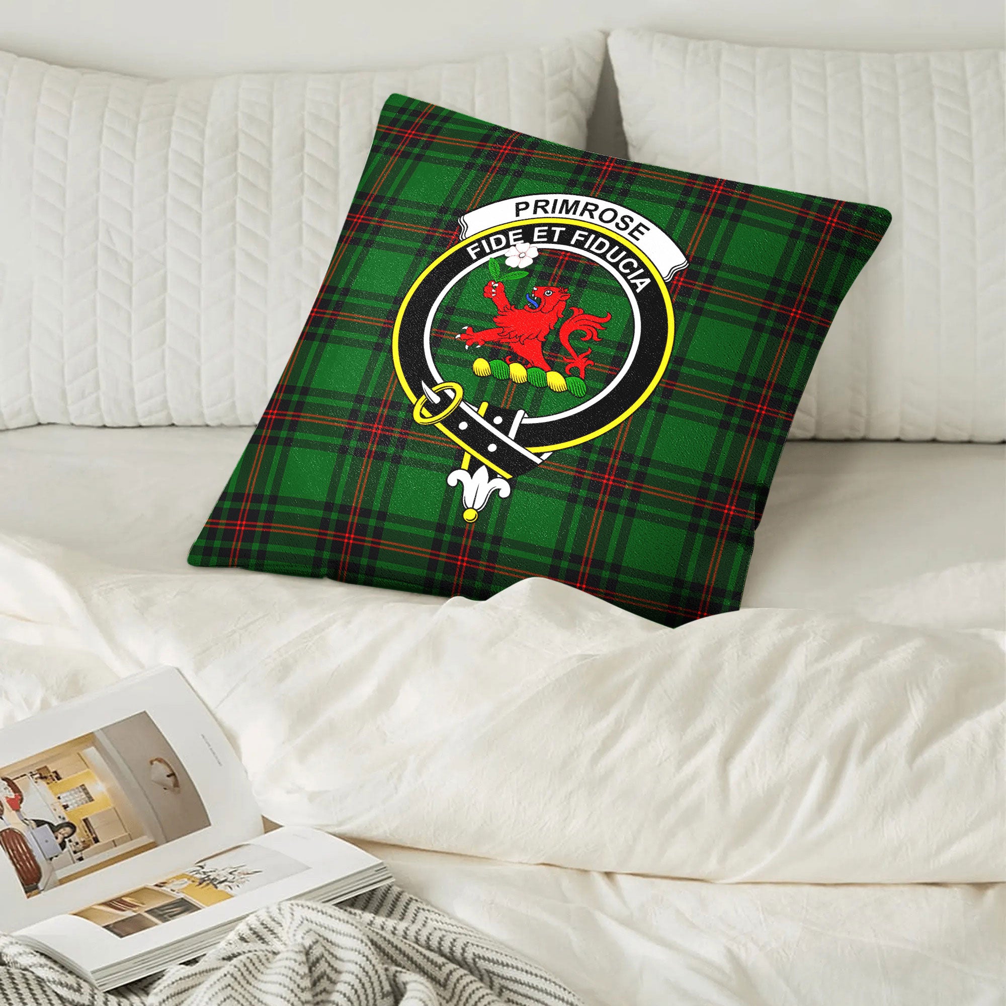 Primrose Tartan Crest Pillow Cover