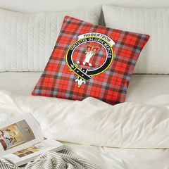 Robertson Weathered Tartan Crest Pillow Cover