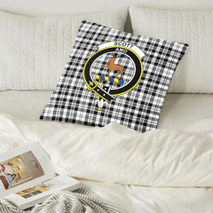 Scott Black & White Modern Tartan Crest Pillow Cover