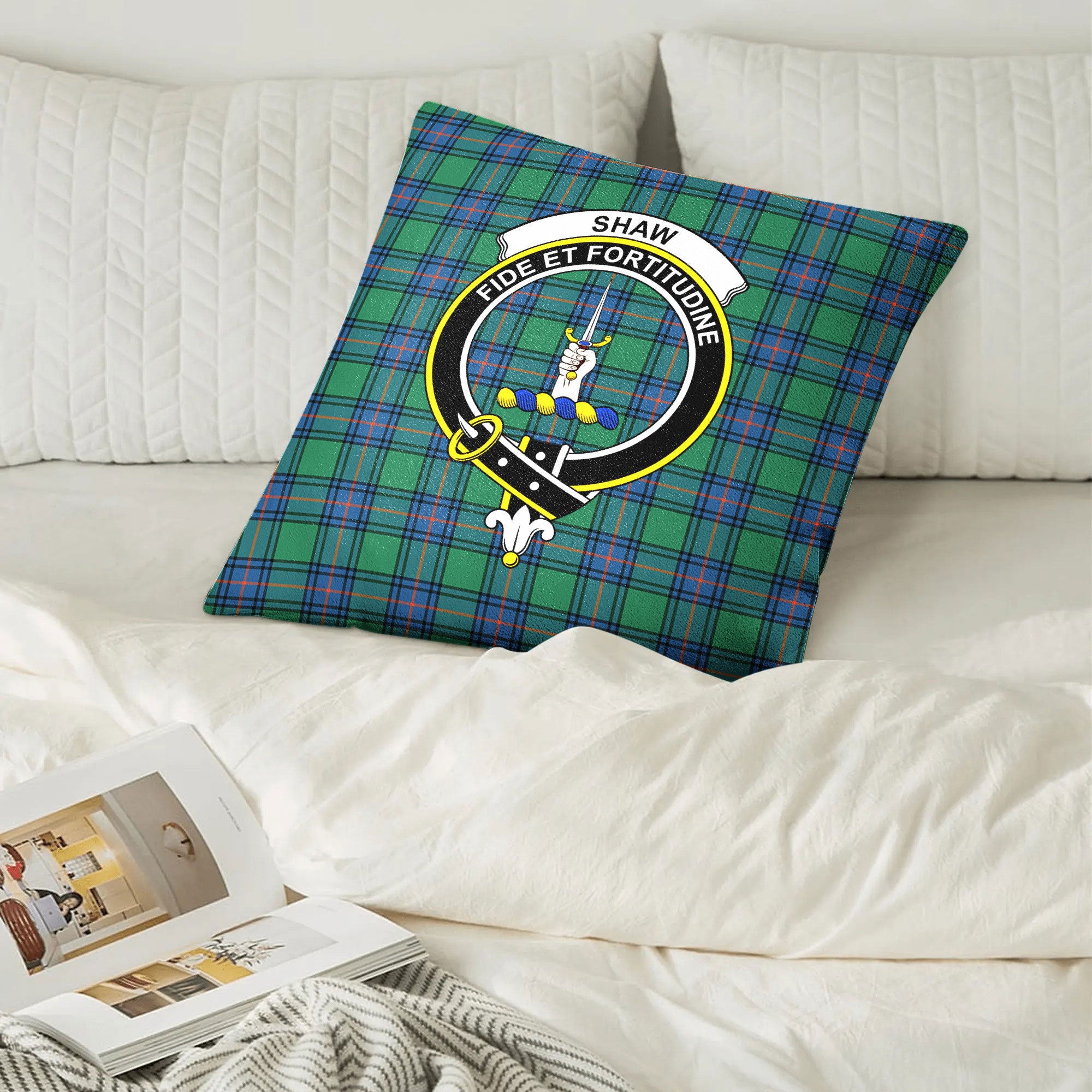 Shaw Ancient Tartan Crest Pillow Cover