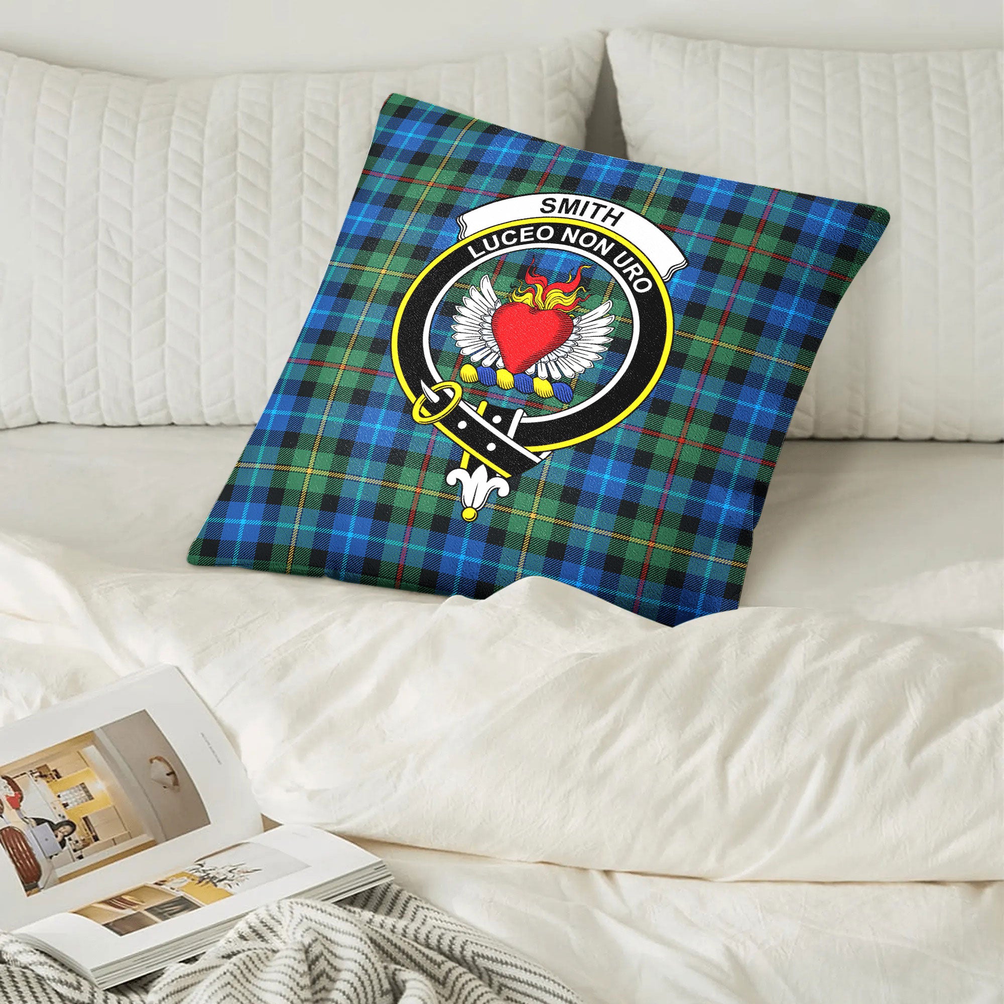 Smith Ancient Tartan Crest Pillow Cover