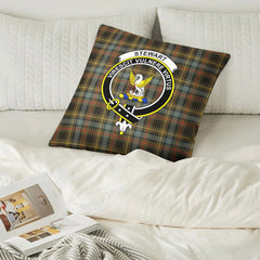 Stewart Hunting Weathered Tartan Crest Pillow Cover