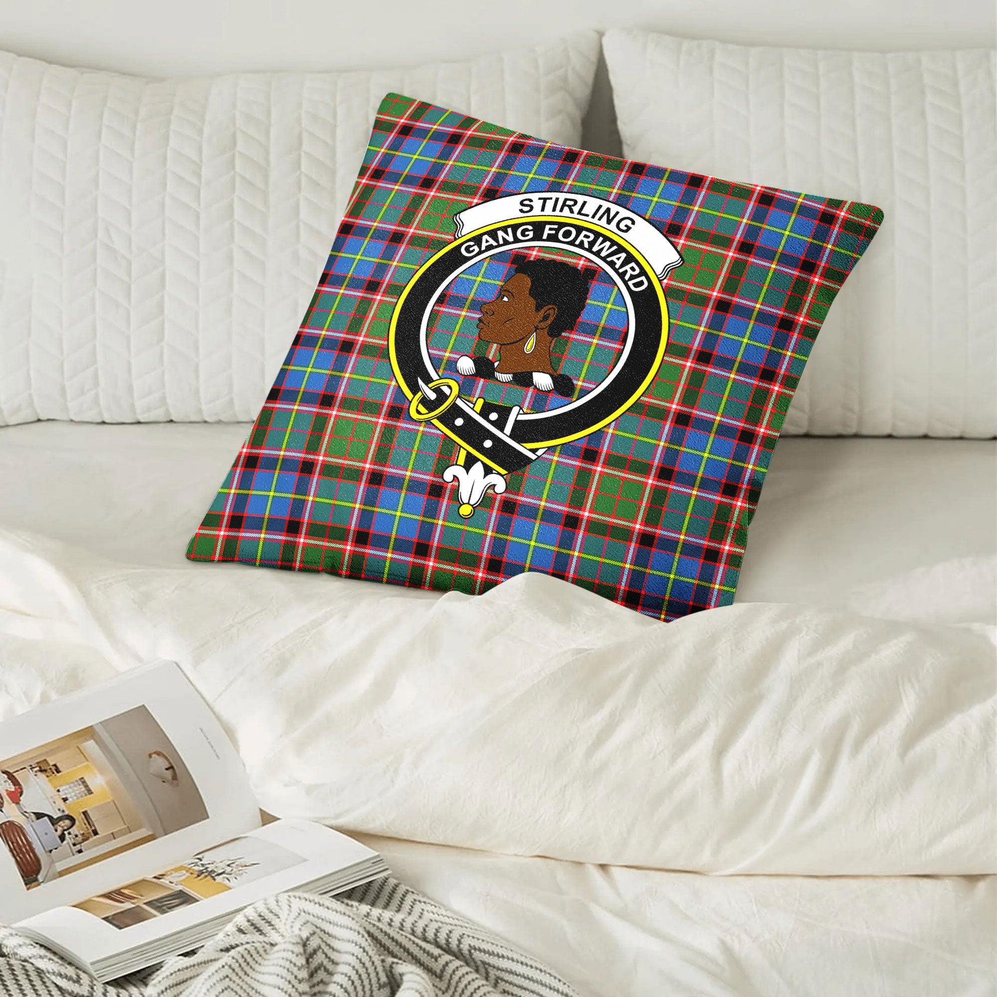 Stirling (of Keir) Tartan Crest Pillow Cover