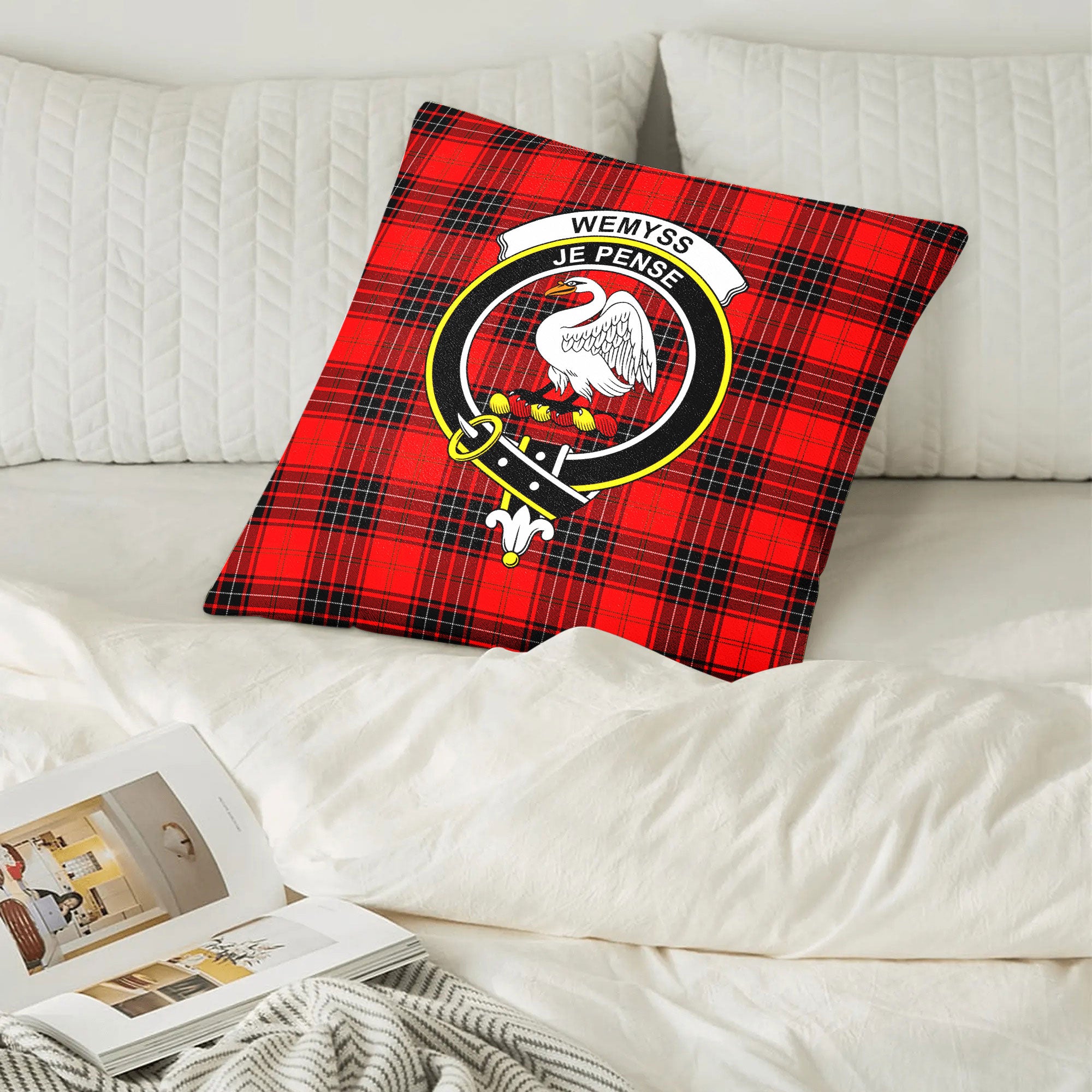 Wemyss Modern Tartan Crest Pillow Cover