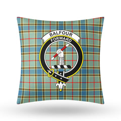 Balfour Blue Tartan Crest Pillow Cover