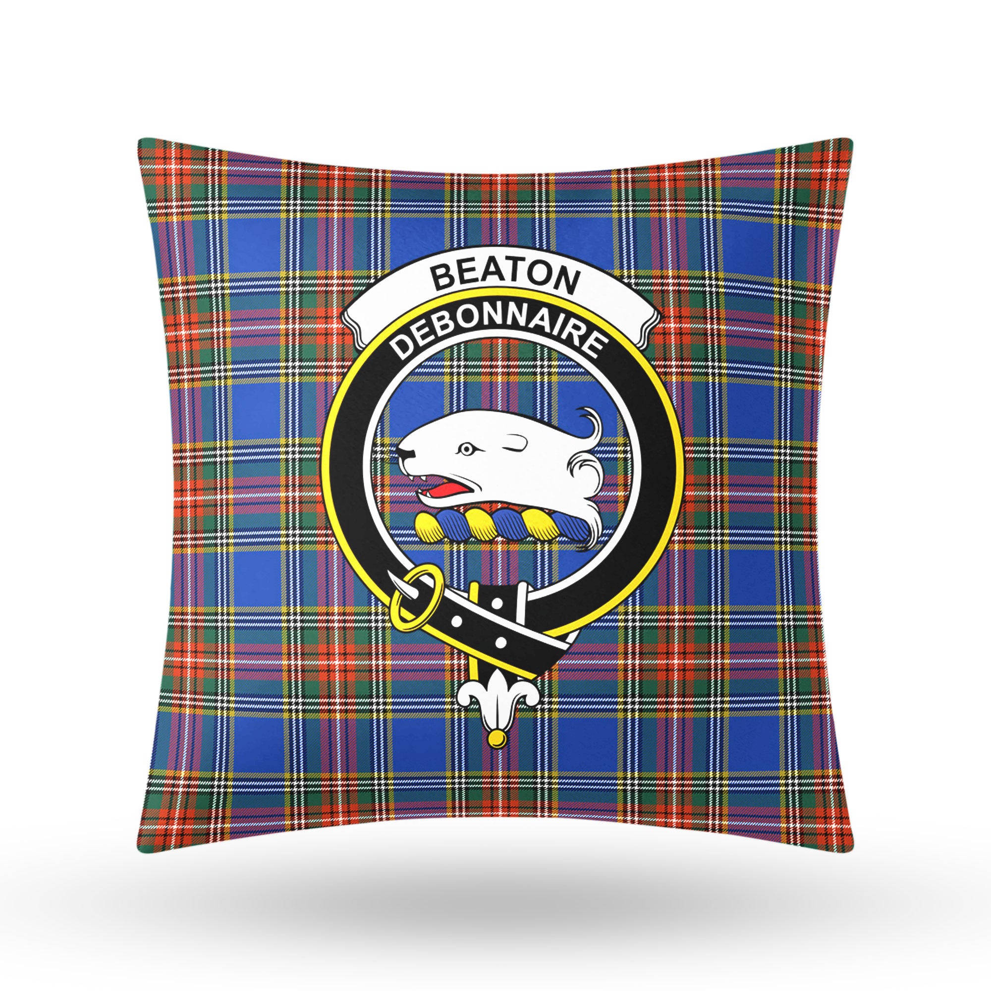 Beaton Ancient Tartan Crest Pillow Cover