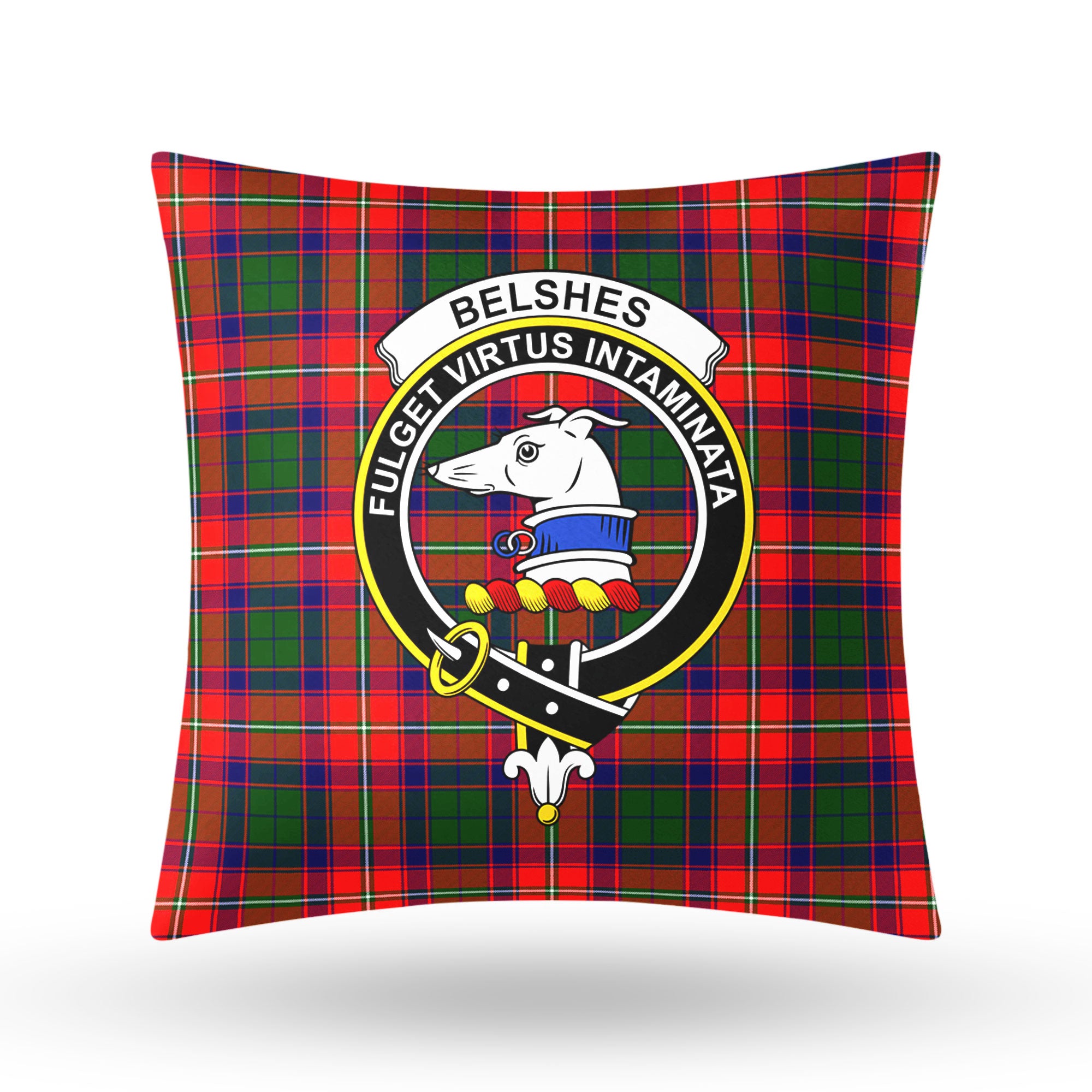 Belshes Tartan Crest Pillow Cover