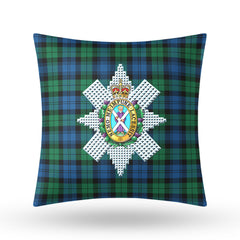 Black Watch Ancient Tartan Crest Pillow Cover