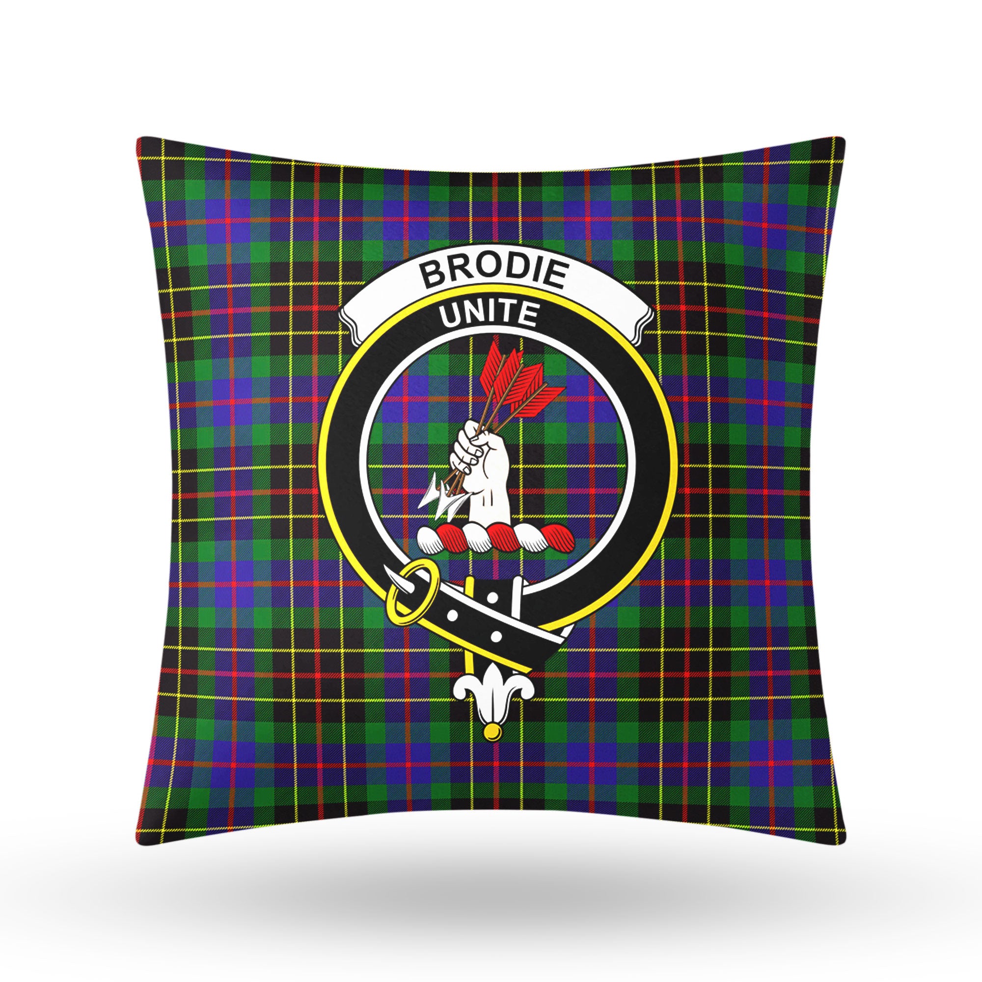 Brodie Hunting Modern Tartan Crest Pillow Cover