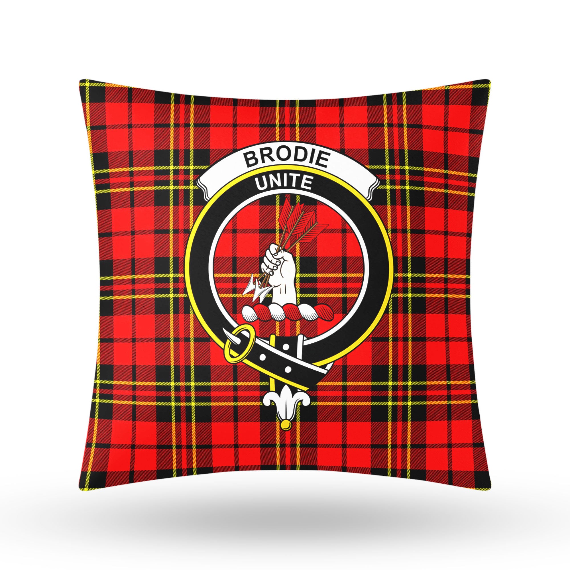 Brodie Modern Tartan Crest Pillow Cover