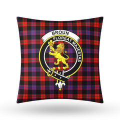 Broun Modern Tartan Crest Pillow Cover