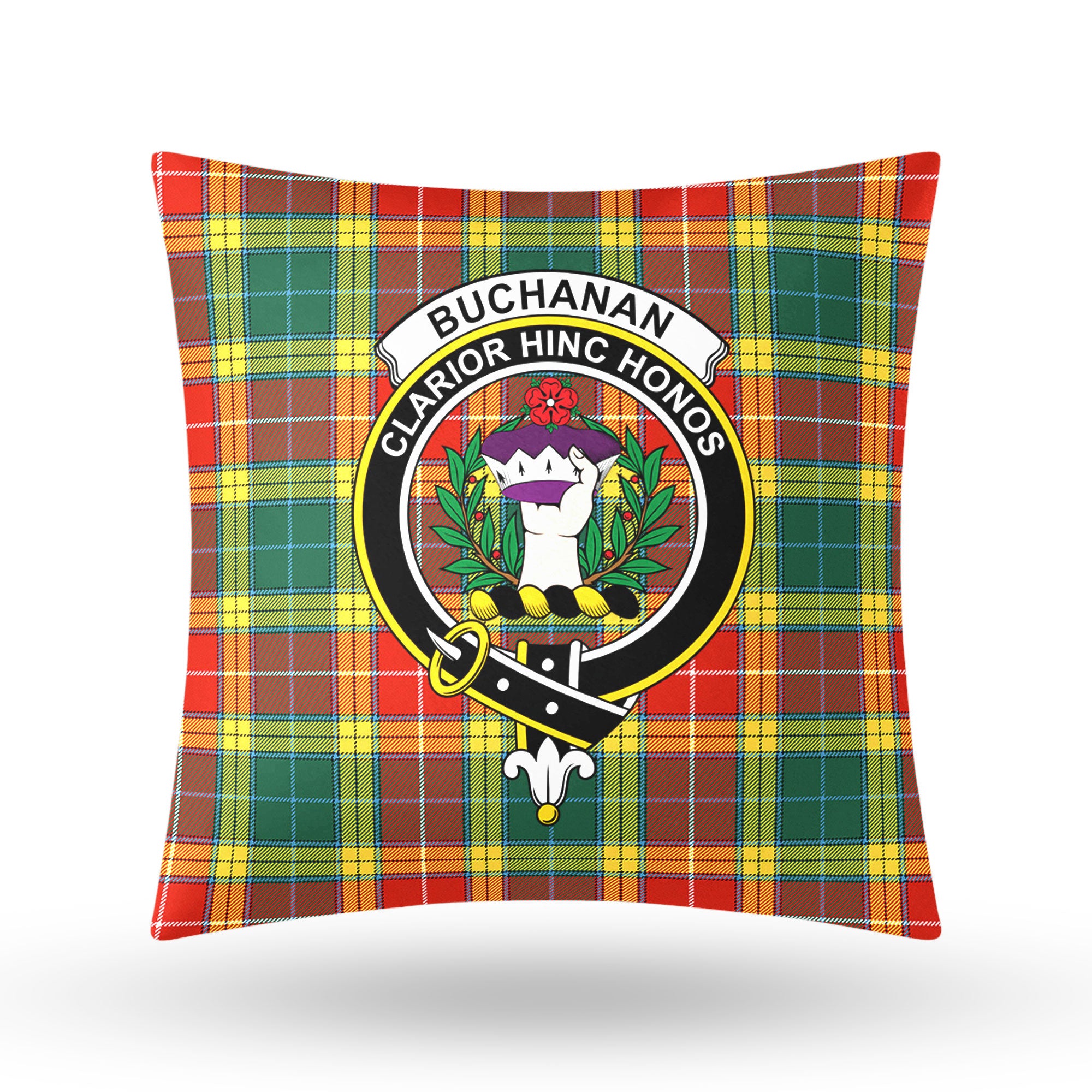 Buchanan Old Sett Tartan Crest Pillow Cover