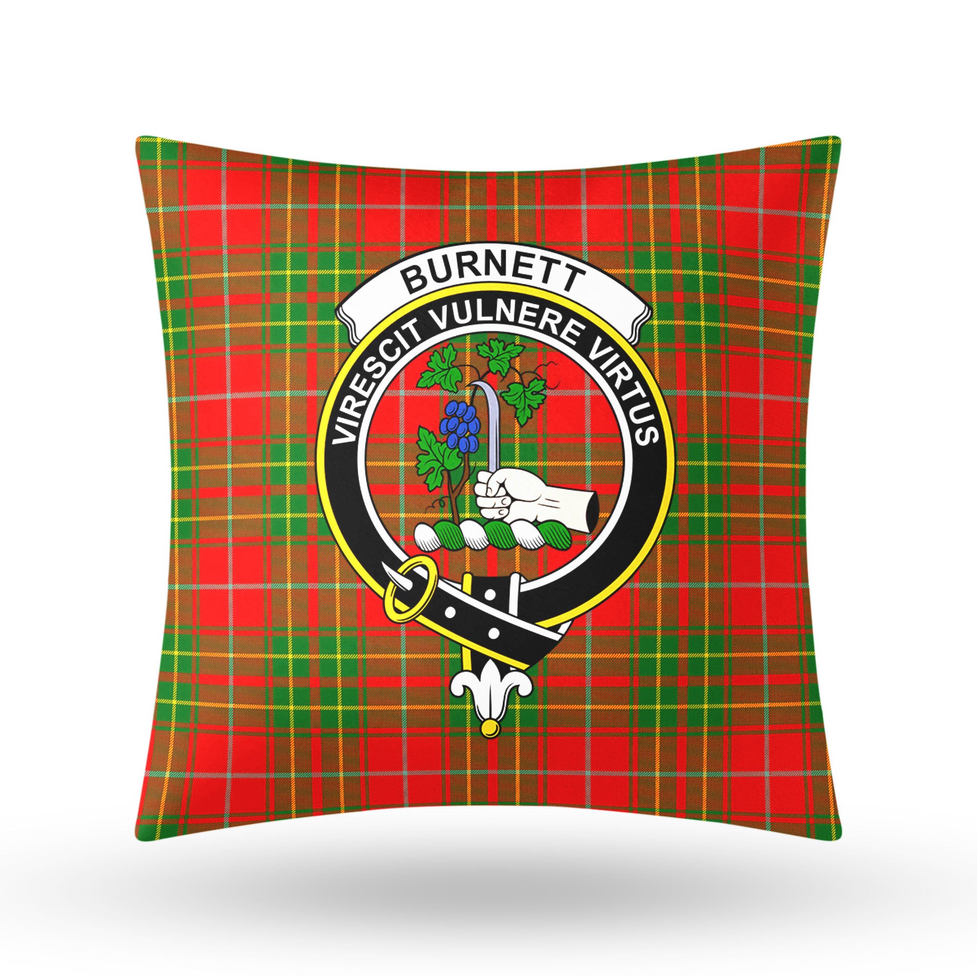 Burnett Ancient Tartan Crest Pillow Cover