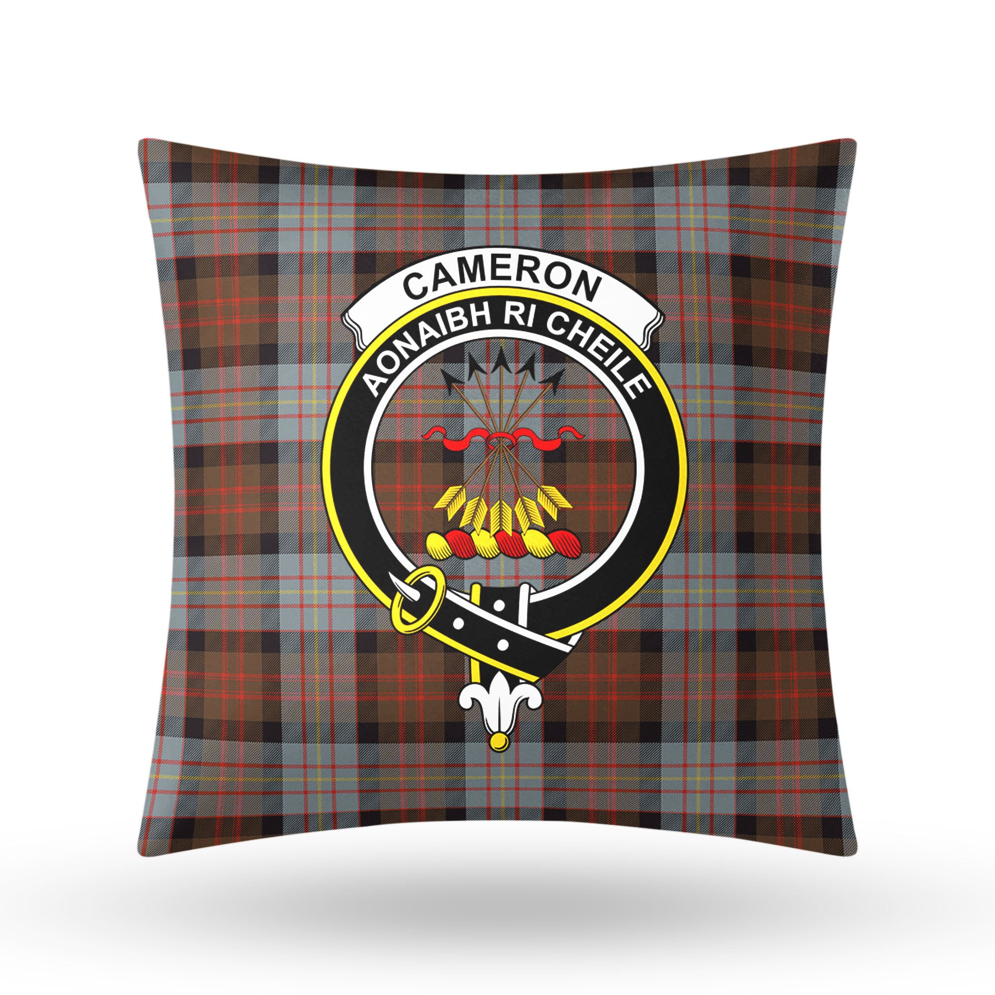 Cameron of Erracht Weathered Tartan Crest Pillow Cover