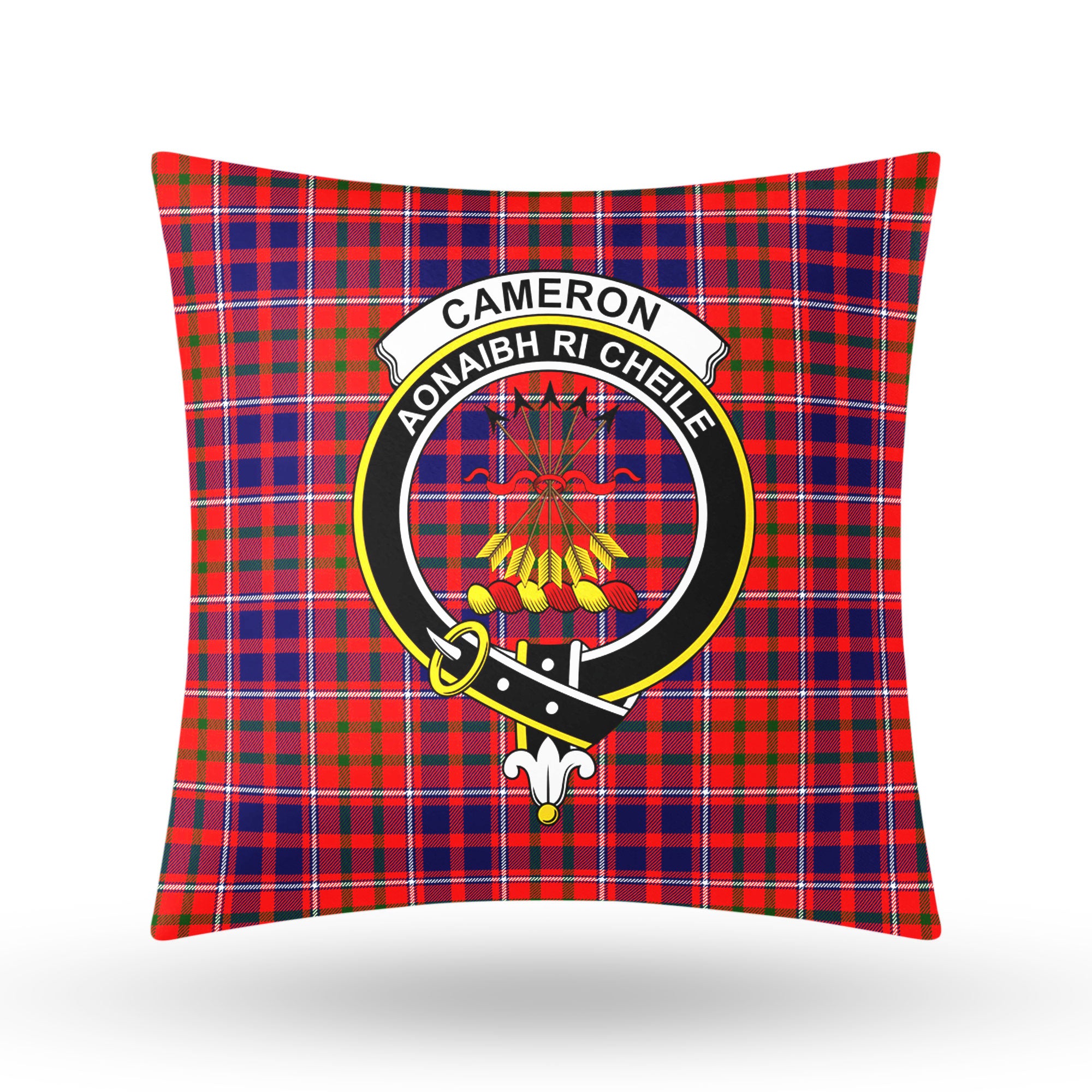 Cameron of Lochiel Modern Tartan Crest Pillow Cover