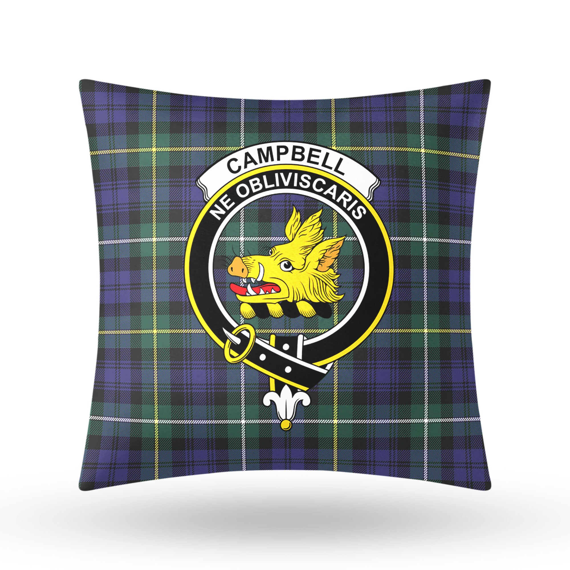 Campbell Argyll Modern Tartan Crest Pillow Cover