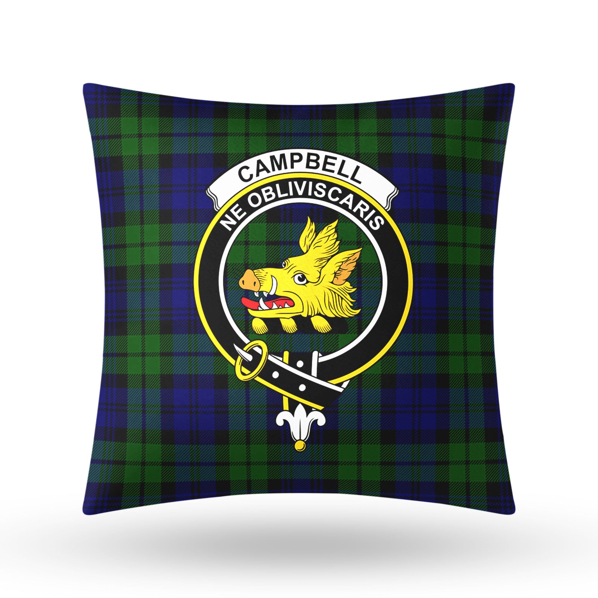 Campbell Modern Tartan Crest Pillow Cover