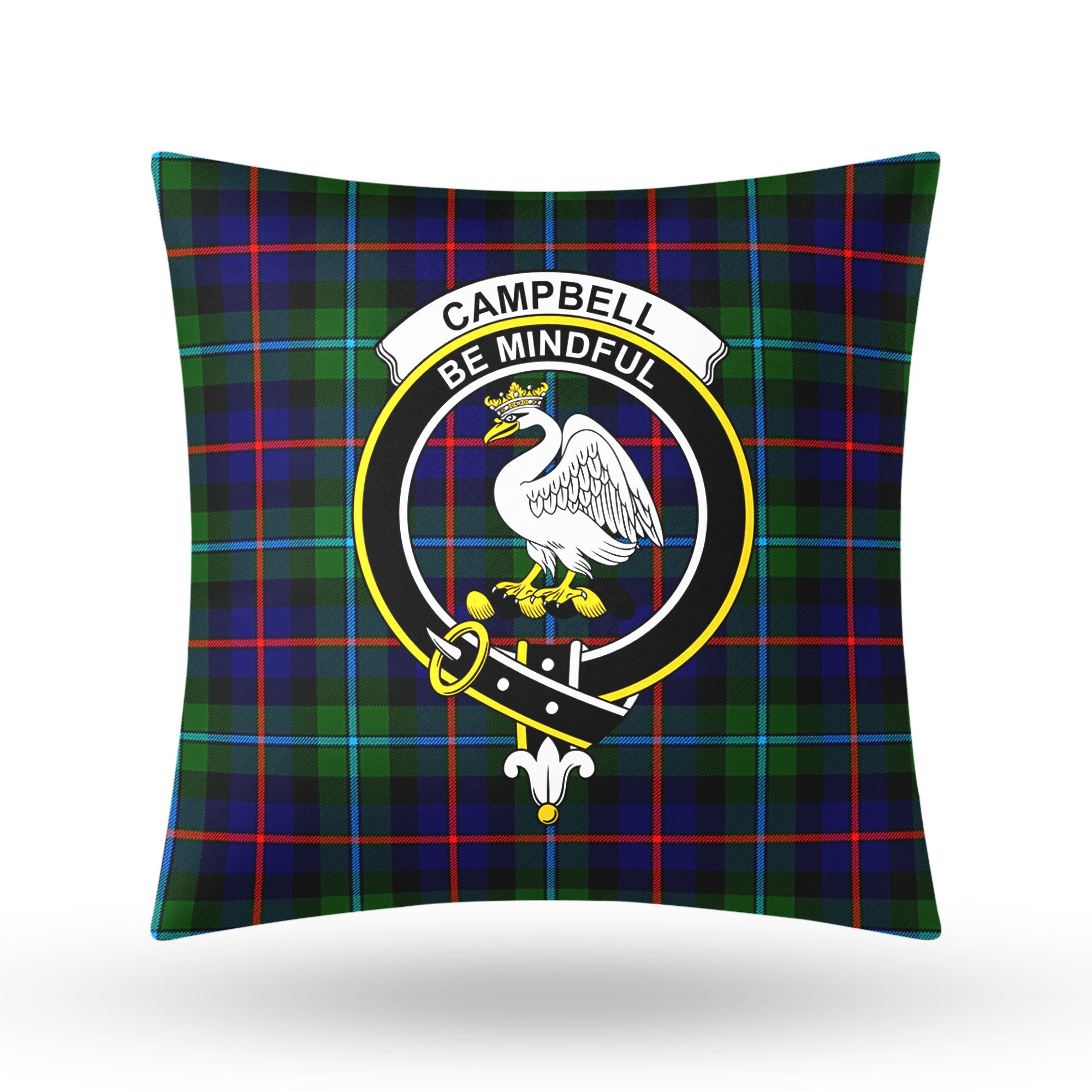 Campbell of Cawdor Modern Tartan Crest Pillow Cover