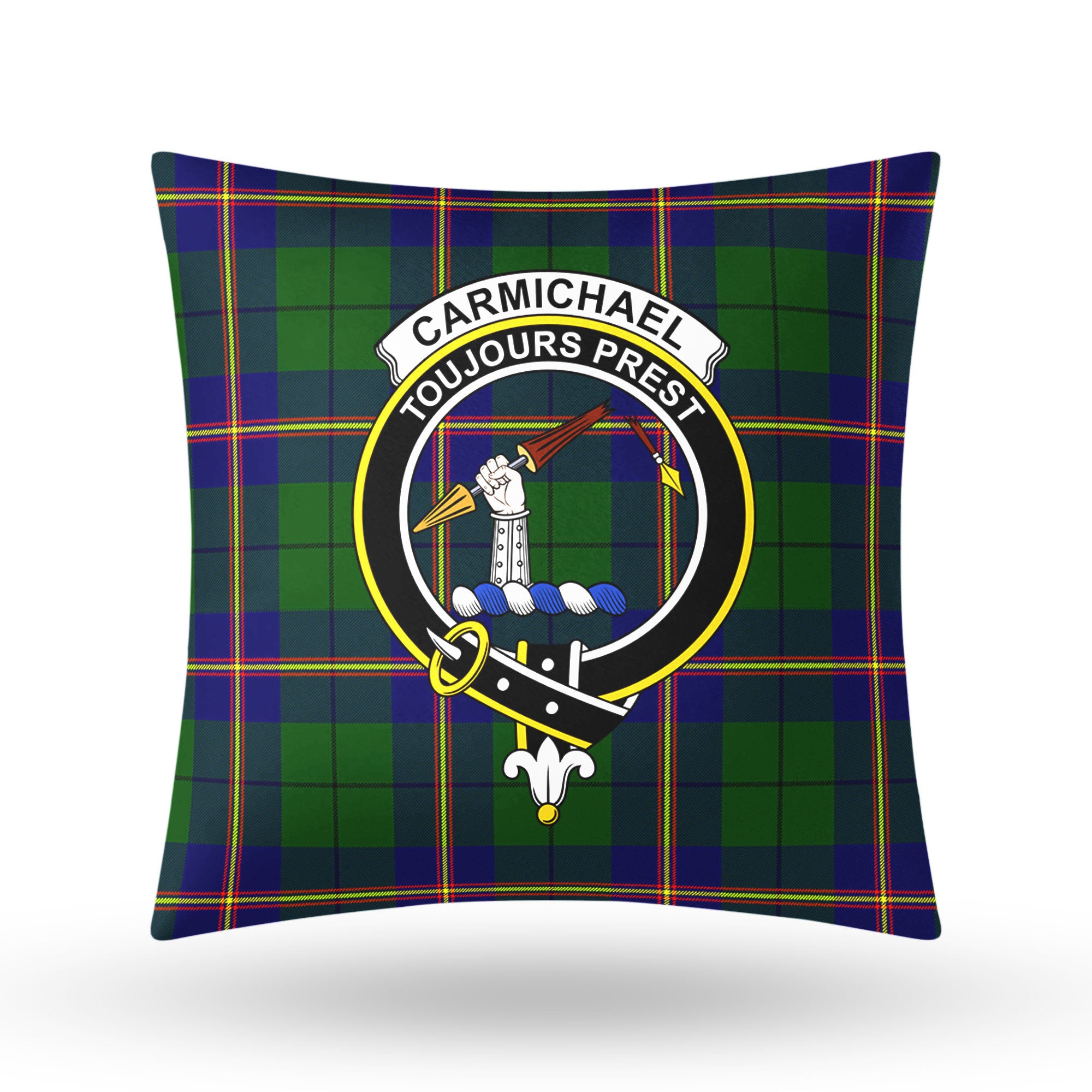 Carmichael Modern Tartan Crest Pillow Cover