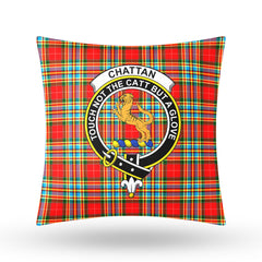 Chattan Tartan Crest Pillow Cover