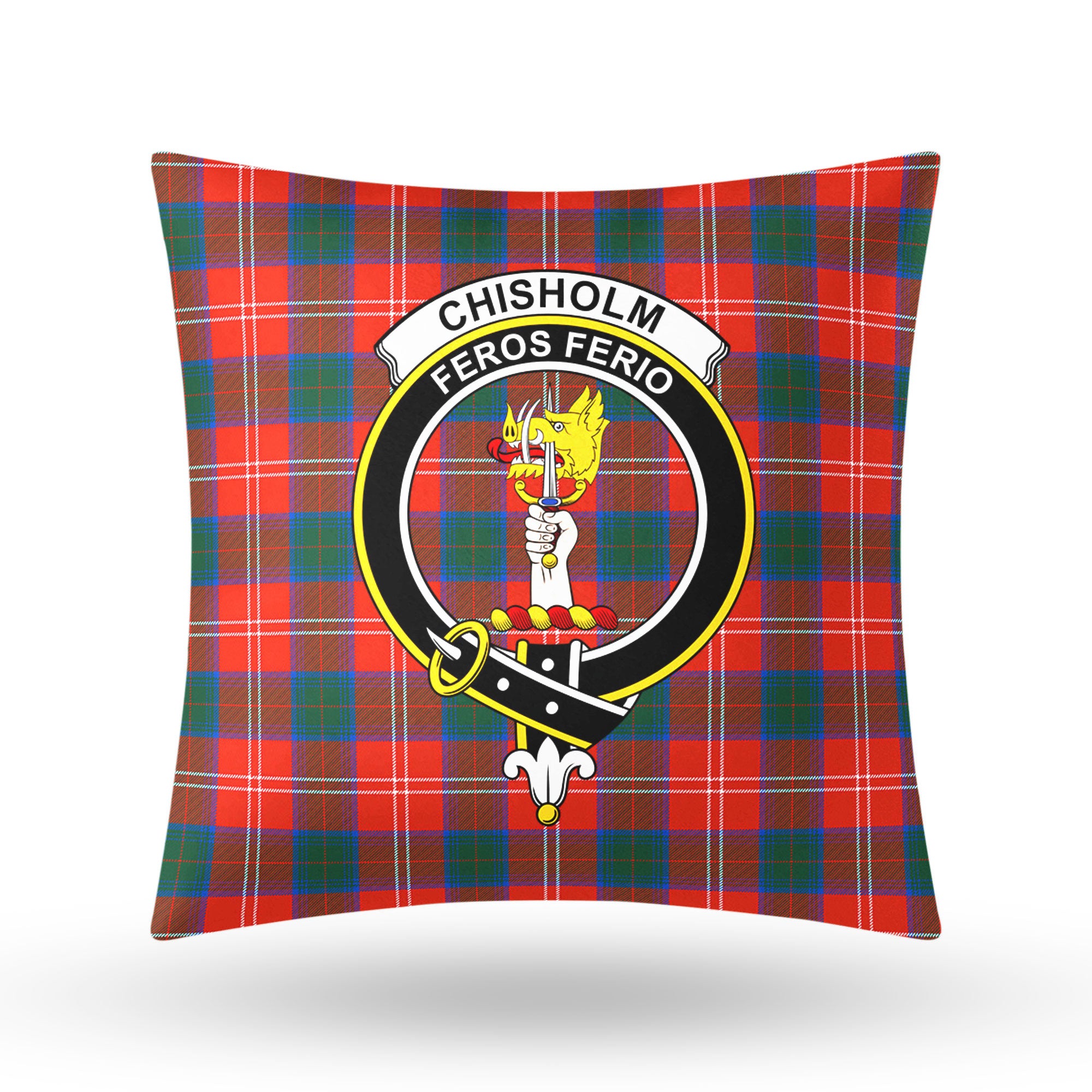 Chisholm Ancient Tartan Crest Pillow Cover