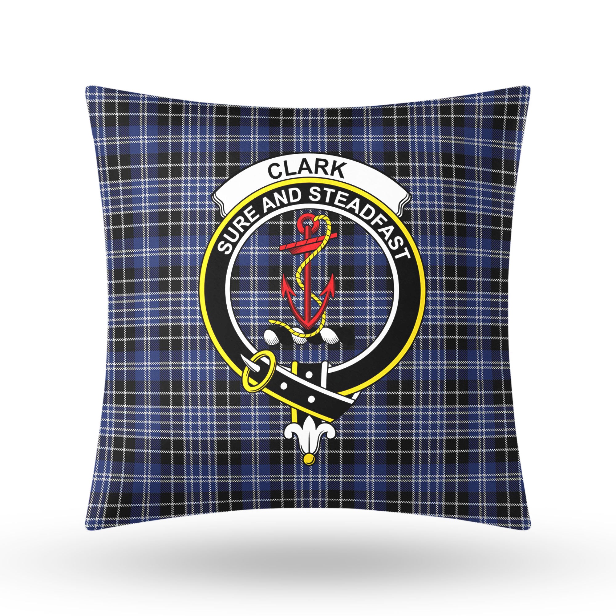 Clark Modern Tartan Crest Pillow Cover