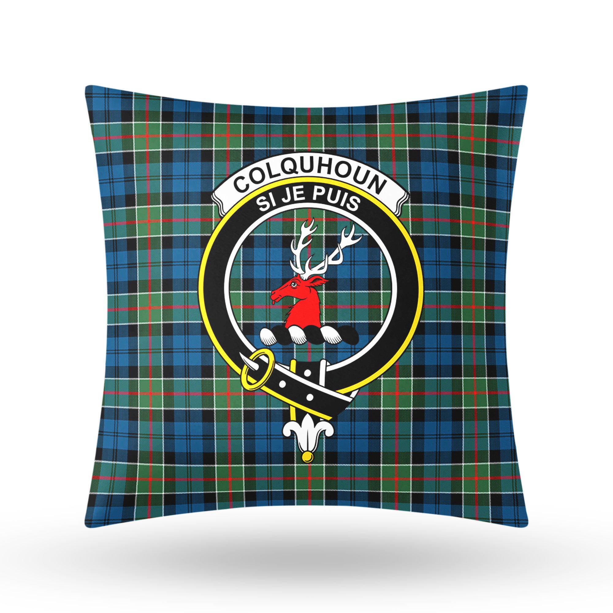 Colquhoun Ancient Tartan Crest Pillow Cover