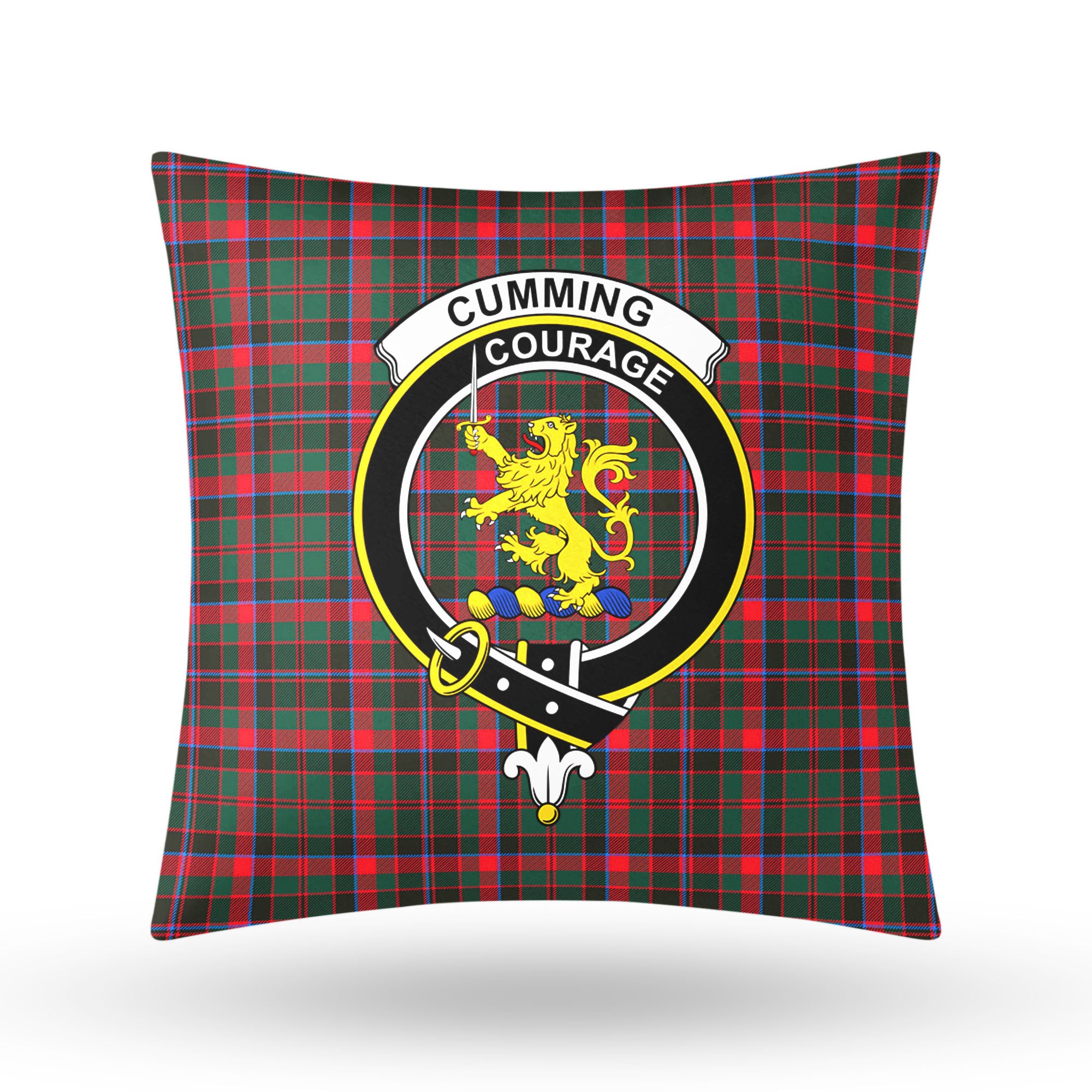 Cumming Hunting Modern Tartan Crest Pillow Cover