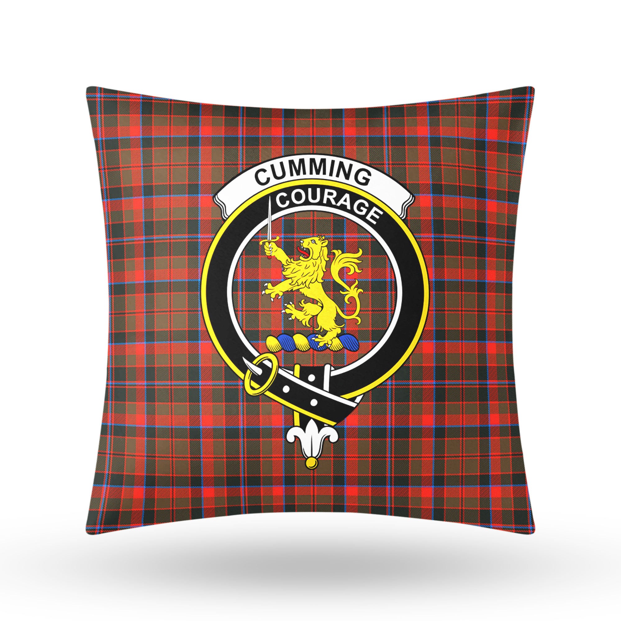 Cumming Hunting Weathered Tartan Crest Pillow Cover