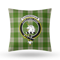 Cunningham Dress Green Dancers Tartan Crest Pillow Cover