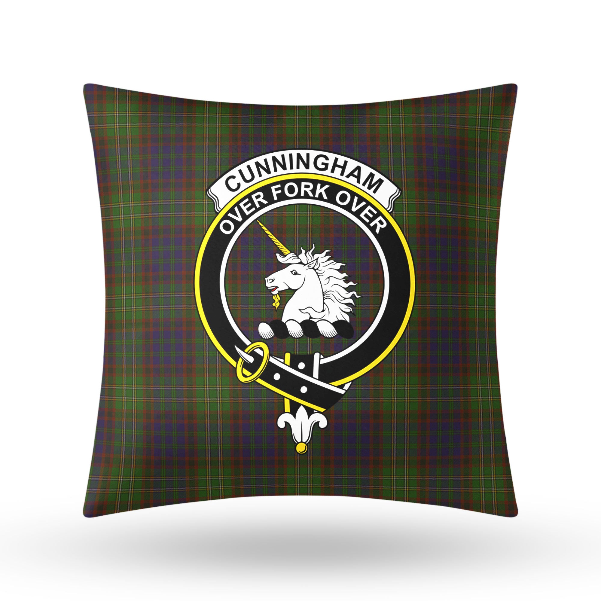 Cunningham Hunting Modern Tartan Crest Pillow Cover