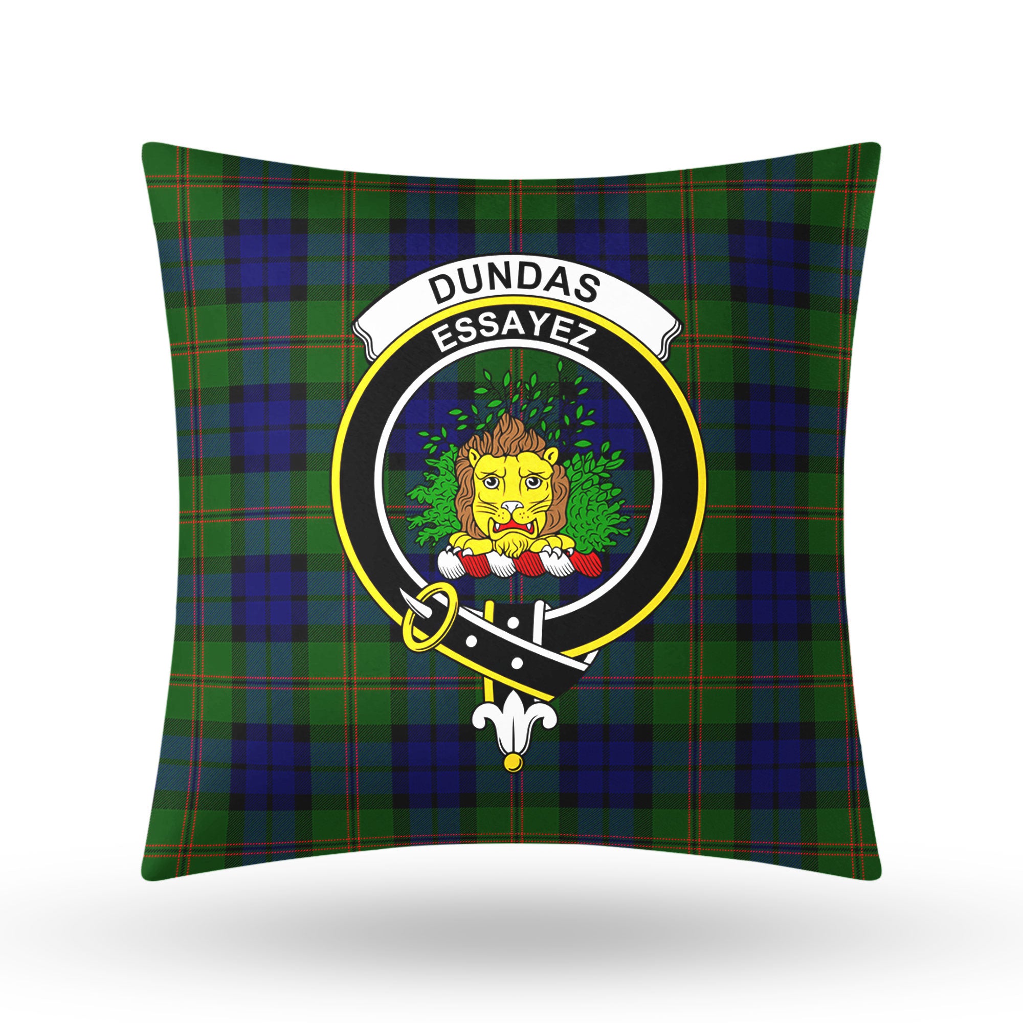 Dundas Modern Tartan Crest Pillow Cover