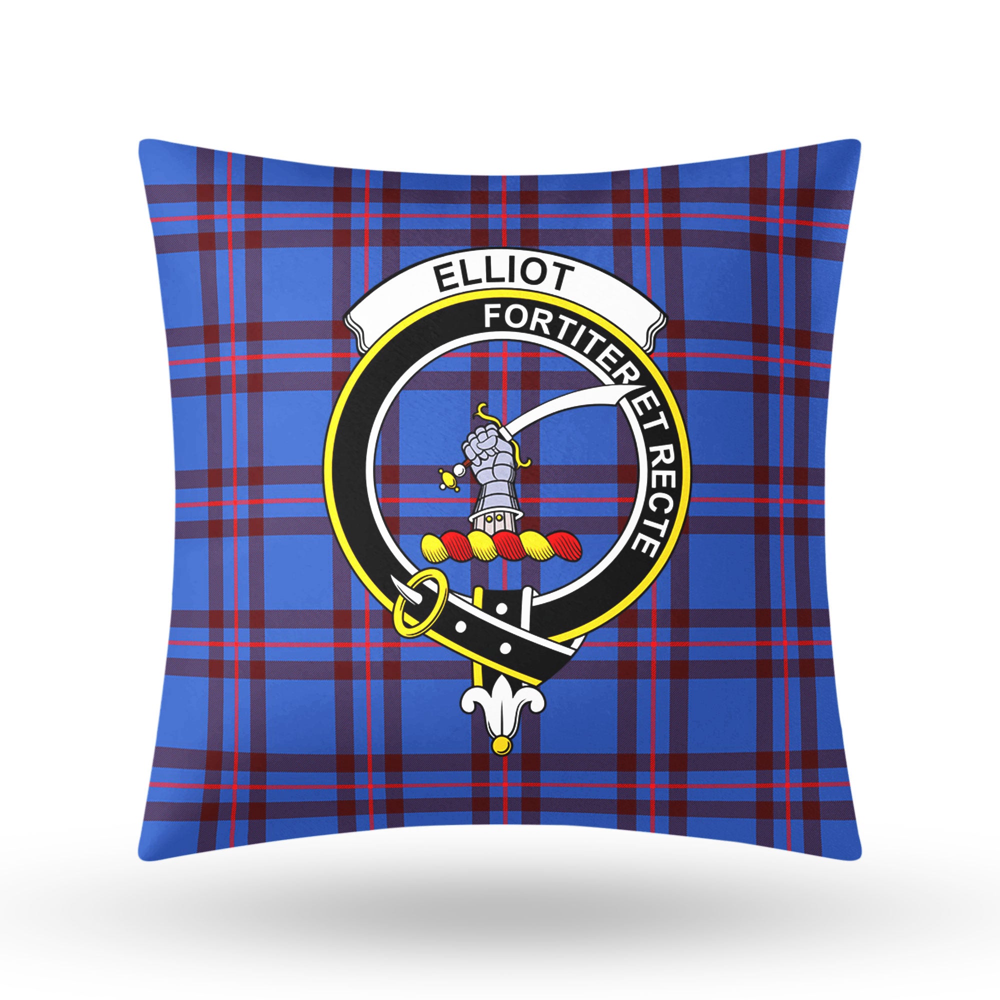 Elliot Modern Tartan Crest Pillow Cover